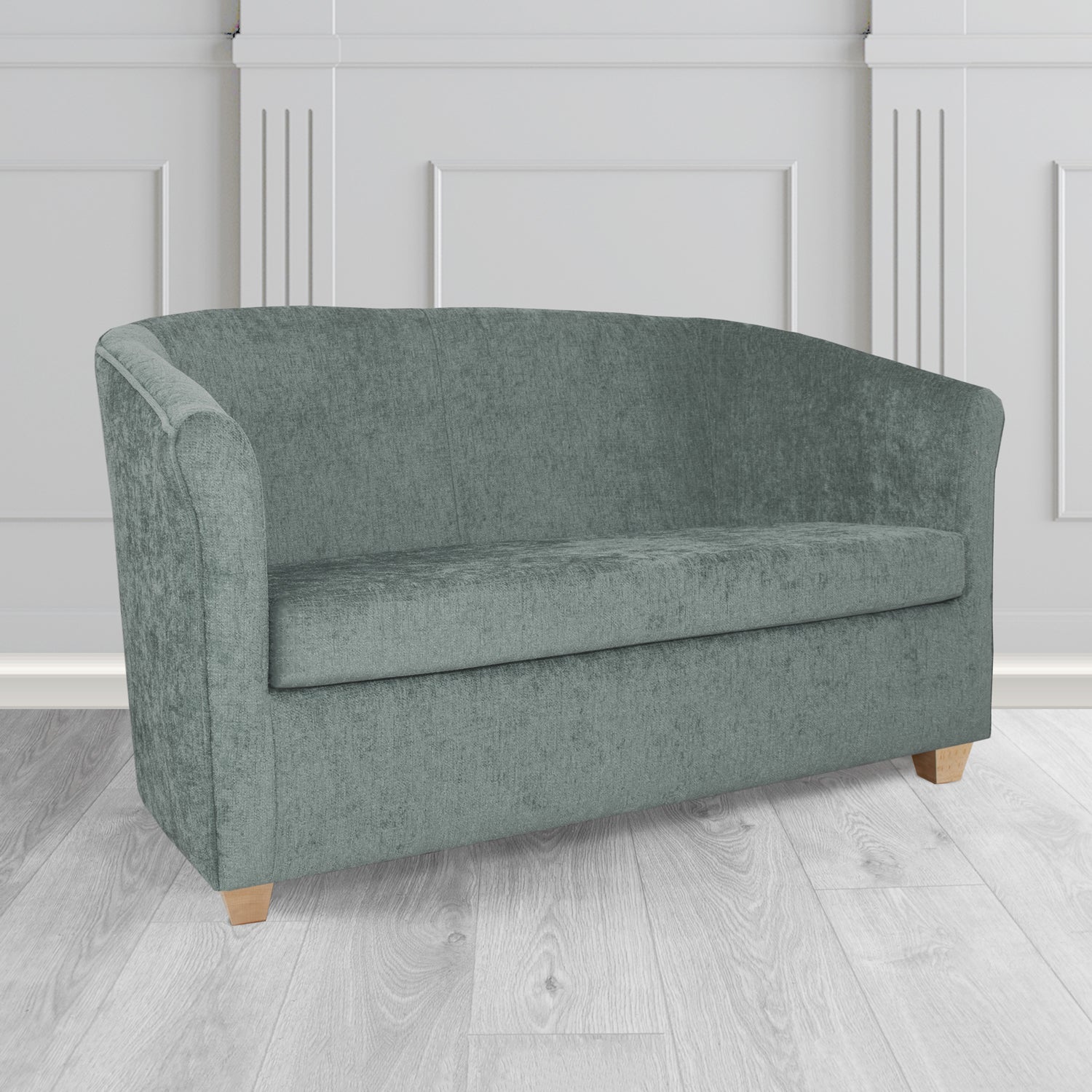 Cannes 2 Seater Tub Sofa in Como Plain Chenille Fabric
