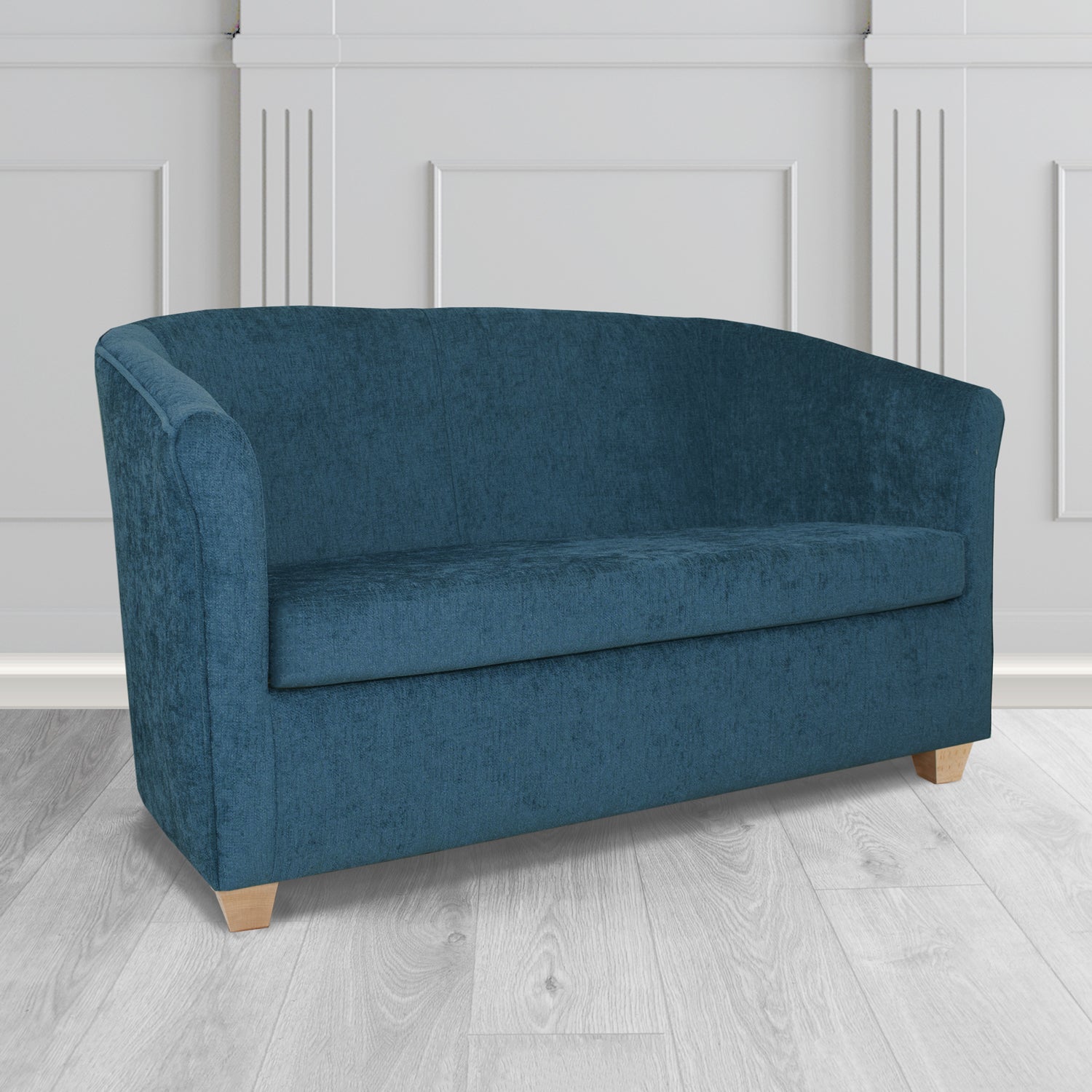 Cannes 2 Seater Tub Sofa in Como Plain Chenille Fabric