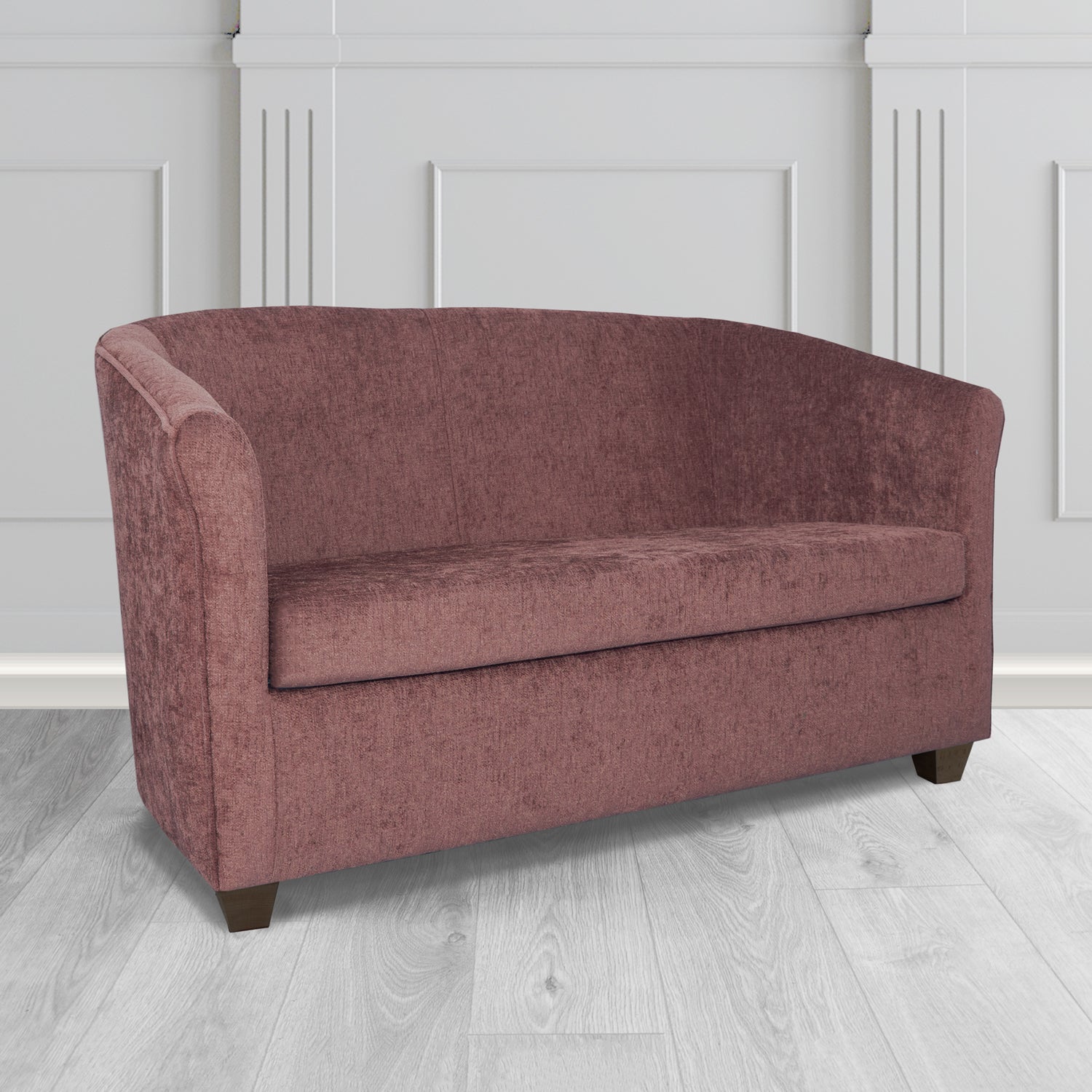 Cannes 2 Seater Tub Sofa in Como Plain Chenille Fabric