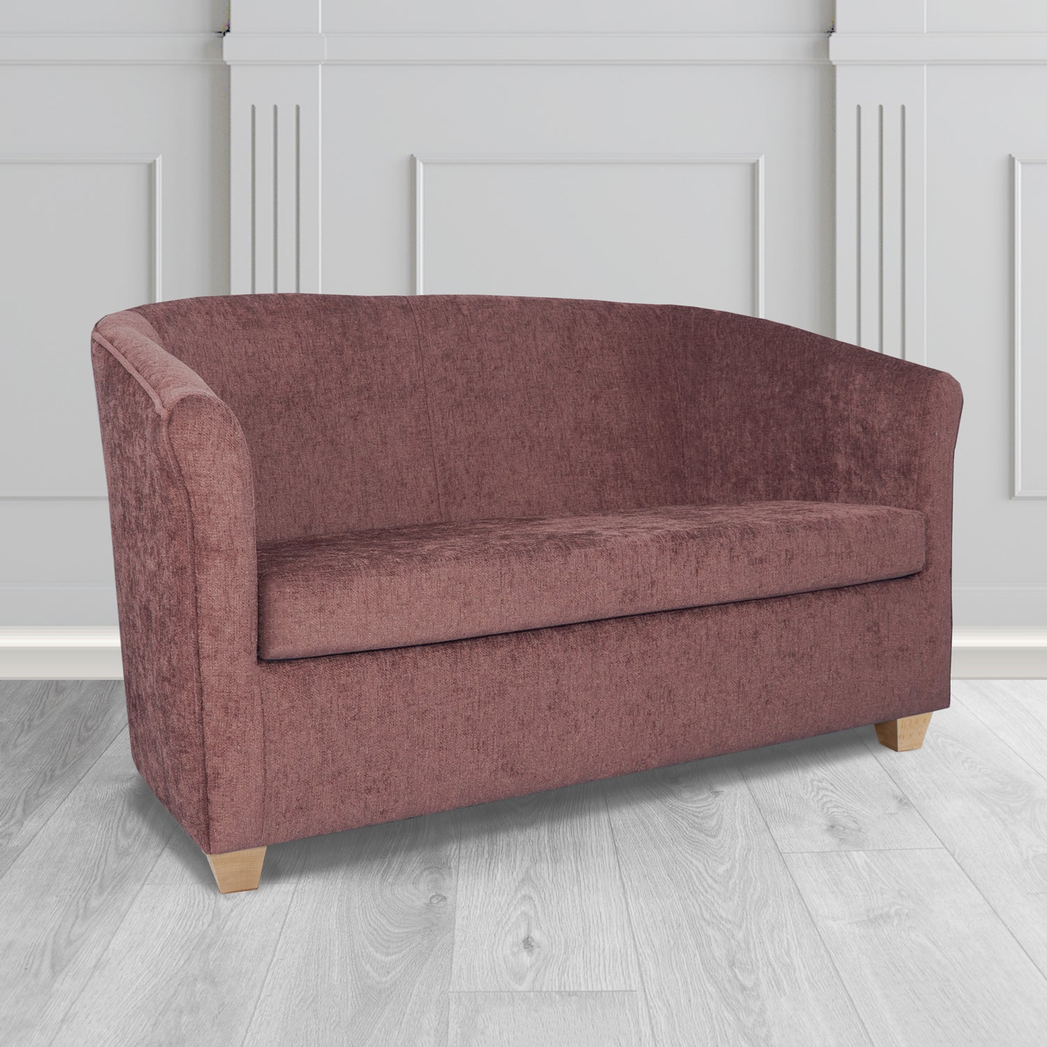 Cannes 2 Seater Tub Sofa in Como Plain Chenille Fabric