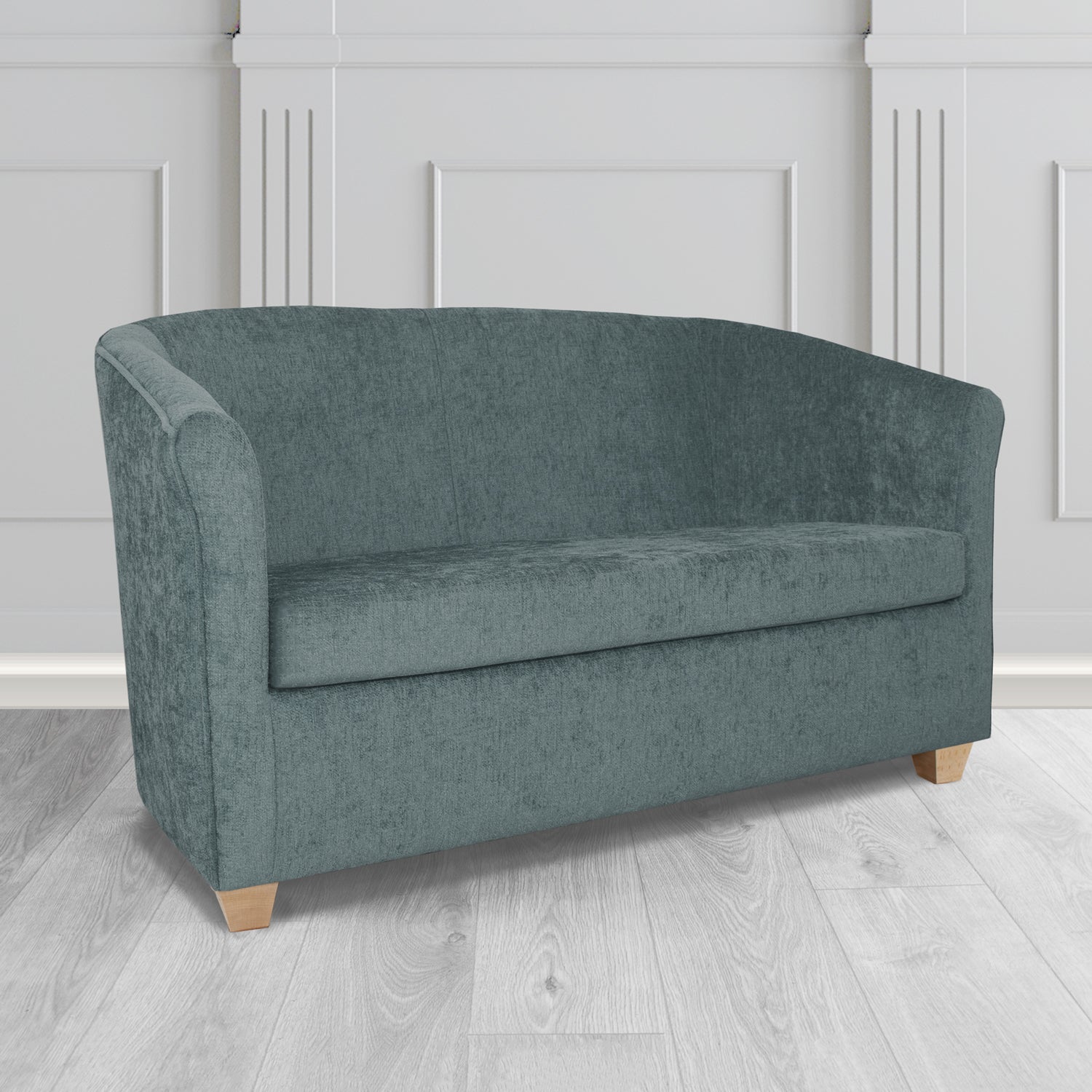 Cannes 2 Seater Tub Sofa in Como Plain Chenille Fabric