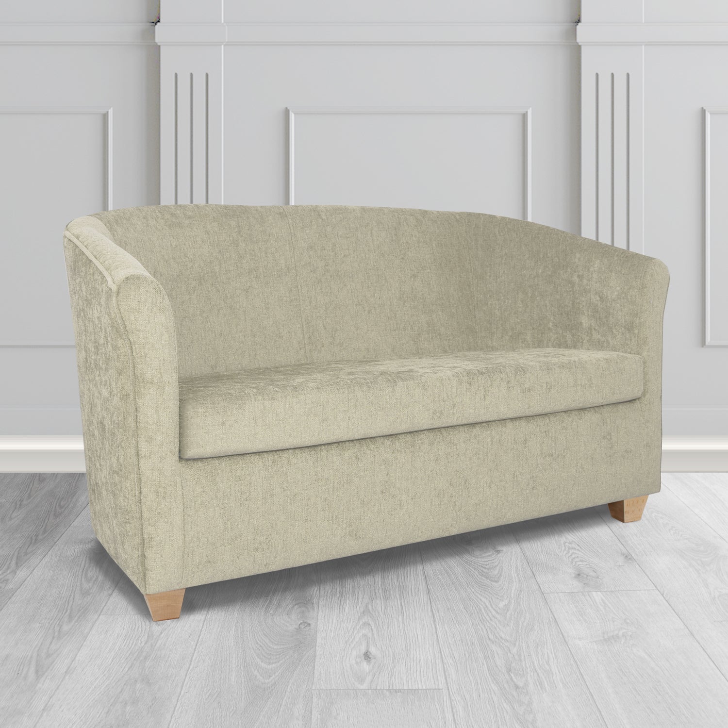 Cannes 2 Seater Tub Sofa in Como Plain Chenille Fabric