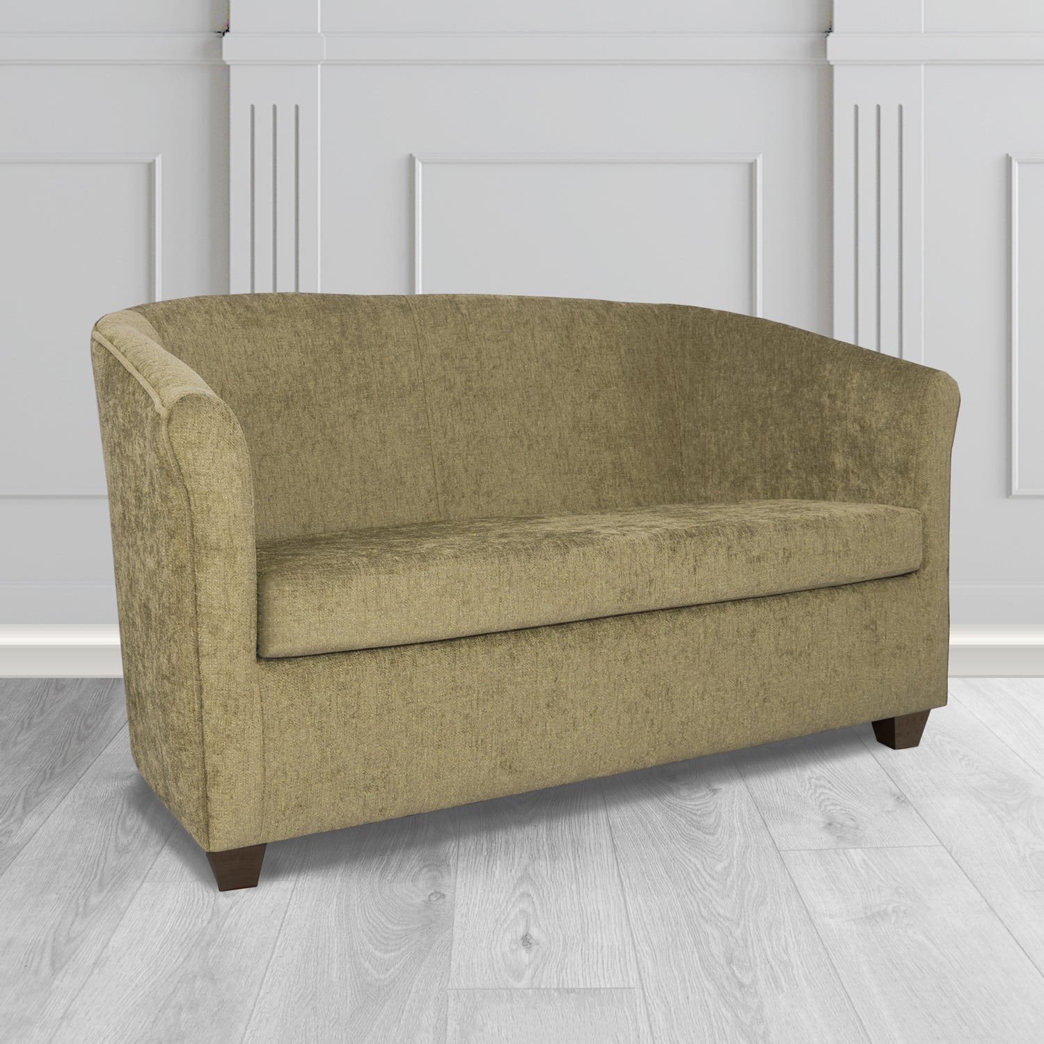 Cannes 2 Seater Tub Sofa in Como Plain Chenille Fabric
