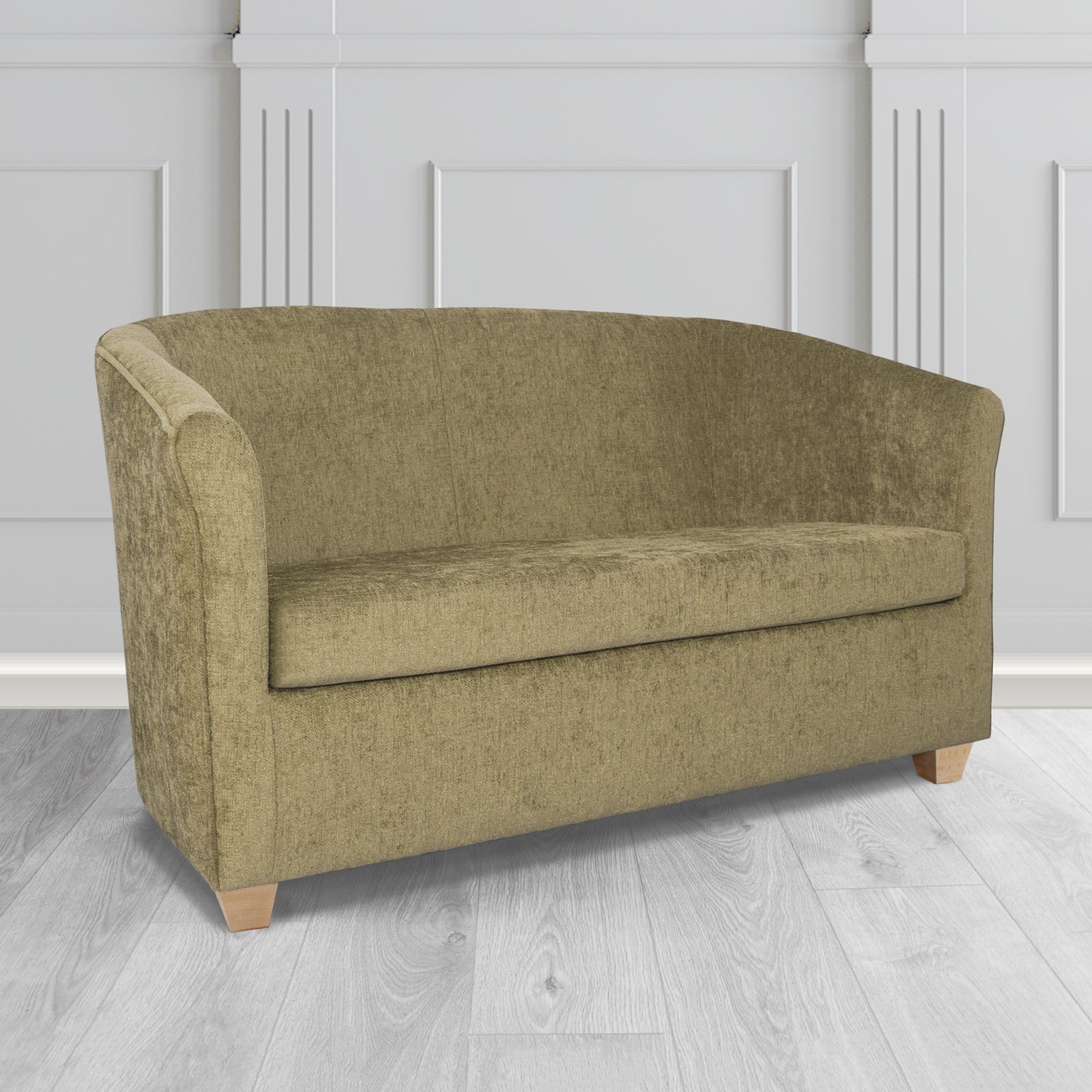 Cannes 2 Seater Tub Sofa in Como Plain Chenille Fabric