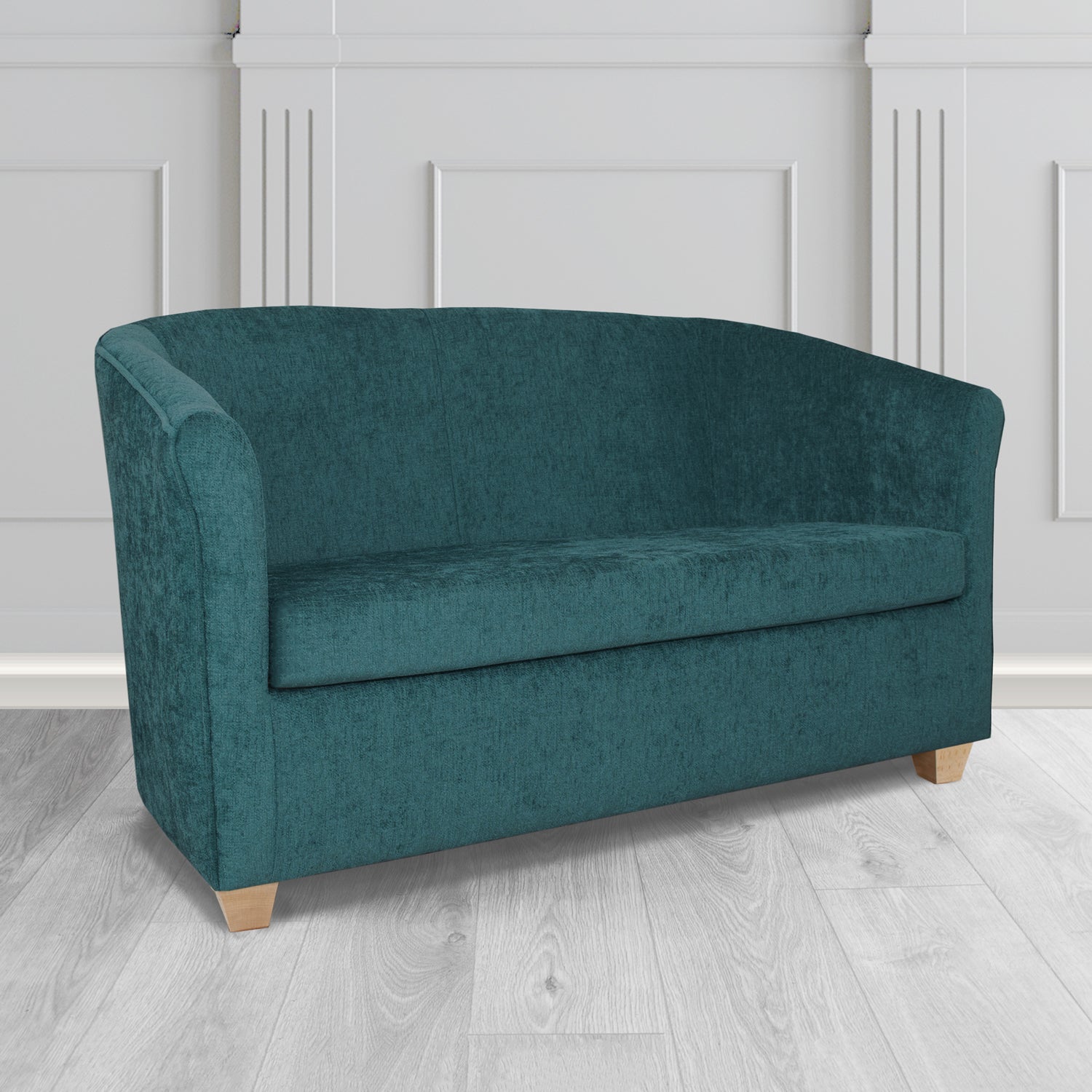 Cannes 2 Seater Tub Sofa in Como Plain Chenille Fabric