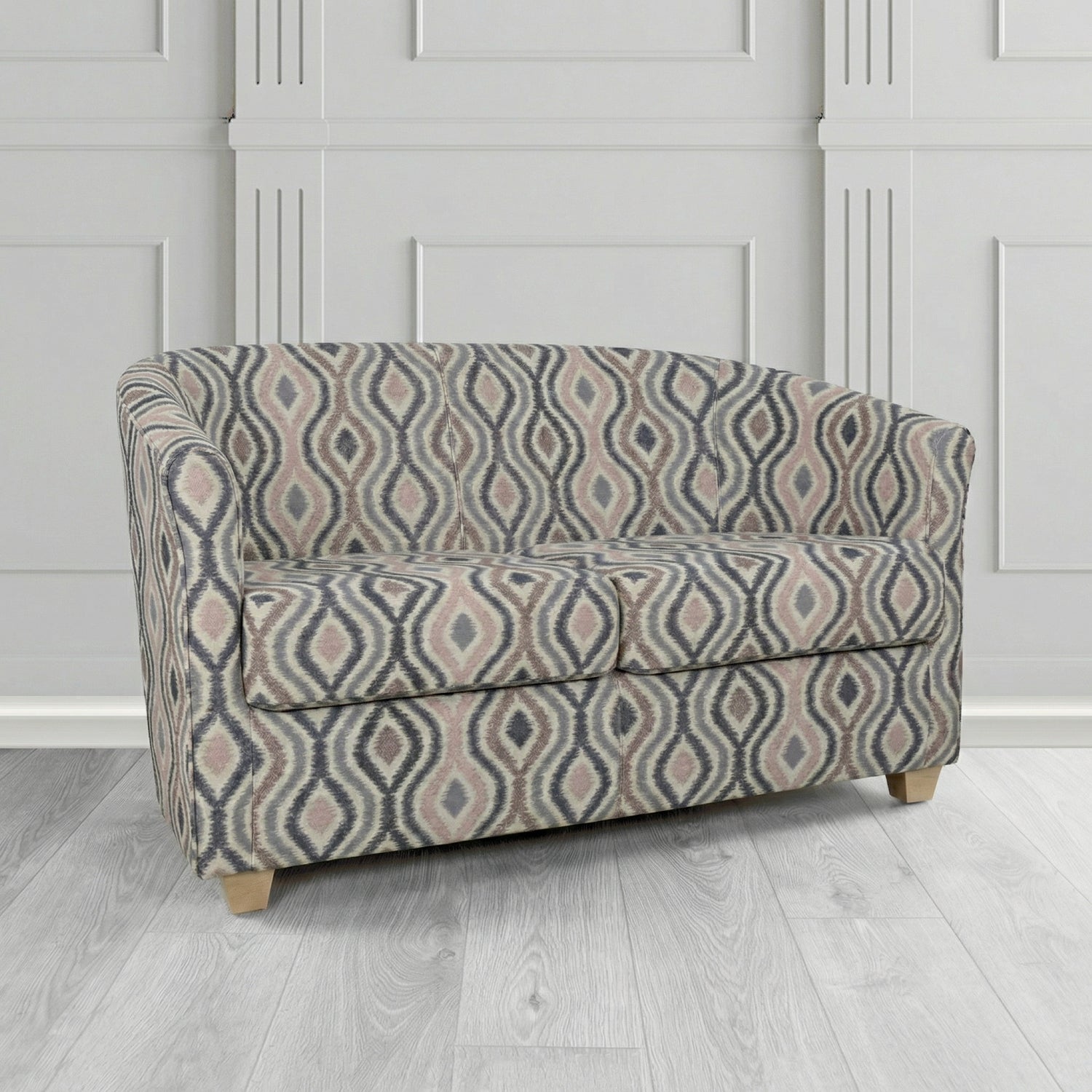 Cannes 2 Seater Tub Sofa in Fryett's Verrusio Geometric Fabric