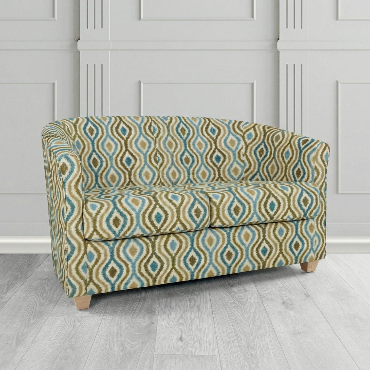 Cannes 2 Seater Tub Sofa in Fryett's Verrusio Geometric Fabric