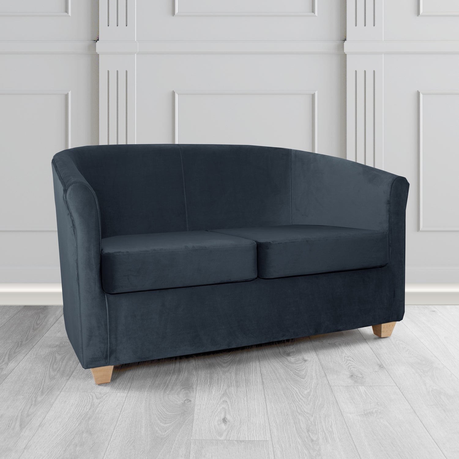 Cannes 2 Seater Tub Sofa in Panaz Fabrics Allure Crib 5 Velvet Fabric