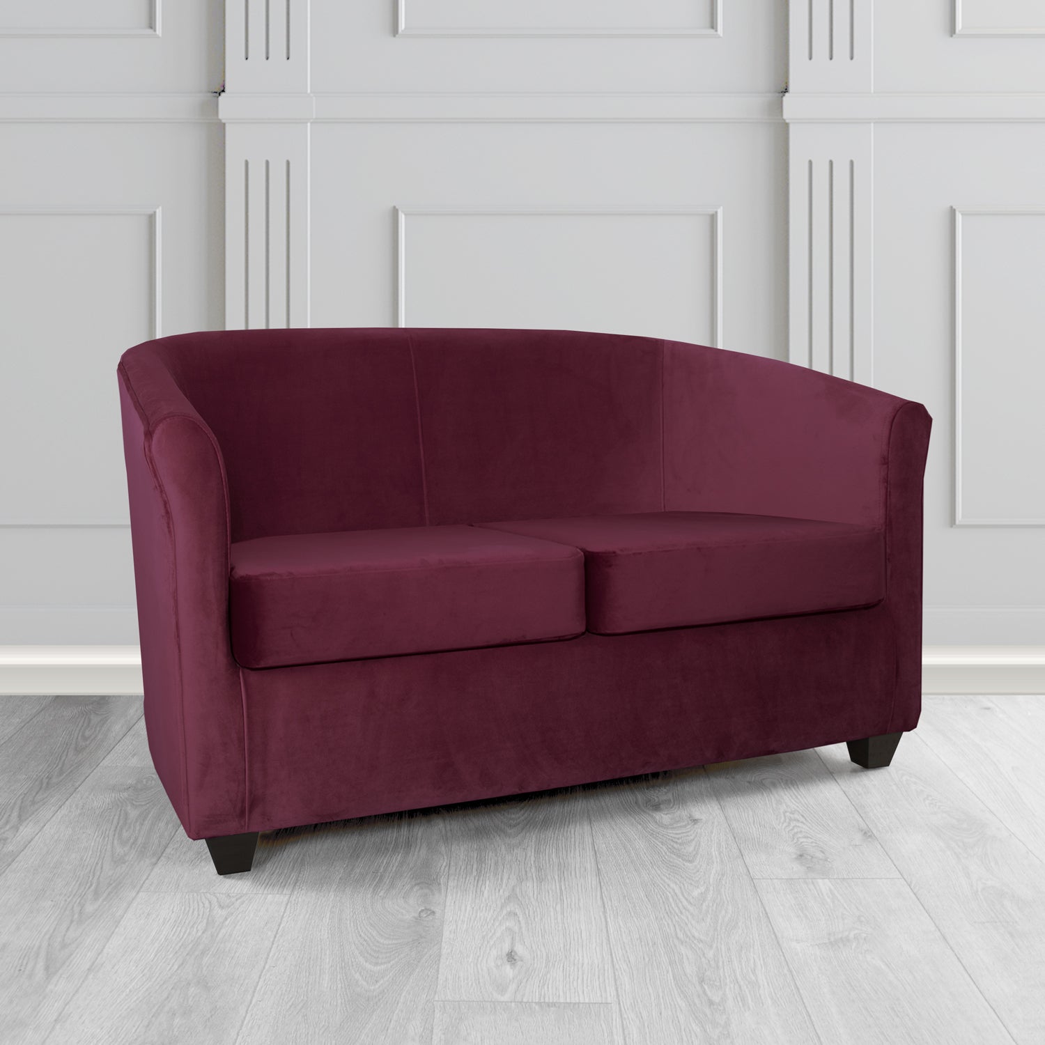 Cannes 2 Seater Tub Sofa in Panaz Fabrics Allure Crib 5 Velvet Fabric