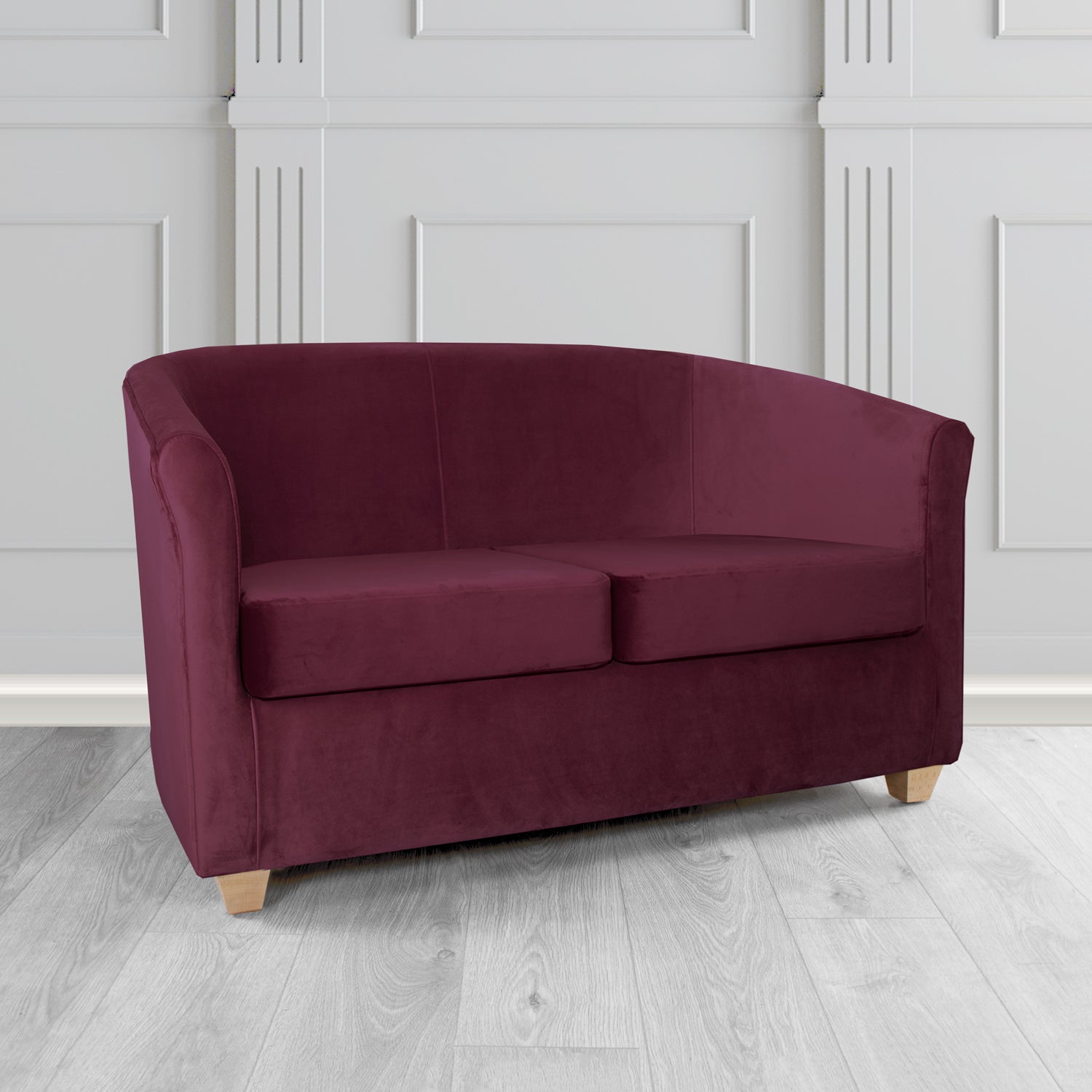 Cannes 2 Seater Tub Sofa in Panaz Fabrics Allure Crib 5 Velvet Fabric