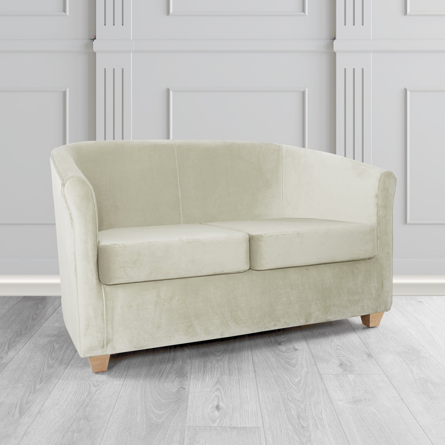 Cannes 2 Seater Tub Sofa in Panaz Fabrics Allure Crib 5 Velvet Fabric