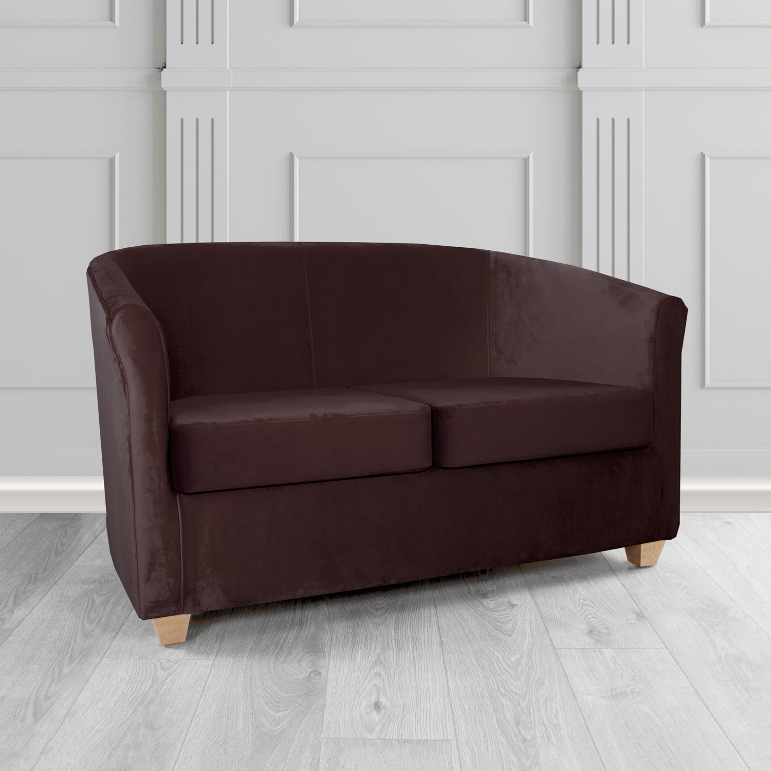 Cannes 2 Seater Tub Sofa in Panaz Fabrics Allure Crib 5 Velvet Fabric