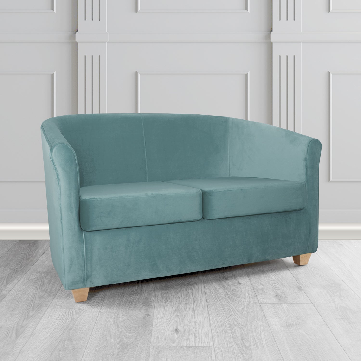 Cannes 2 Seater Tub Sofa in Panaz Fabrics Allure Crib 5 Velvet Fabric