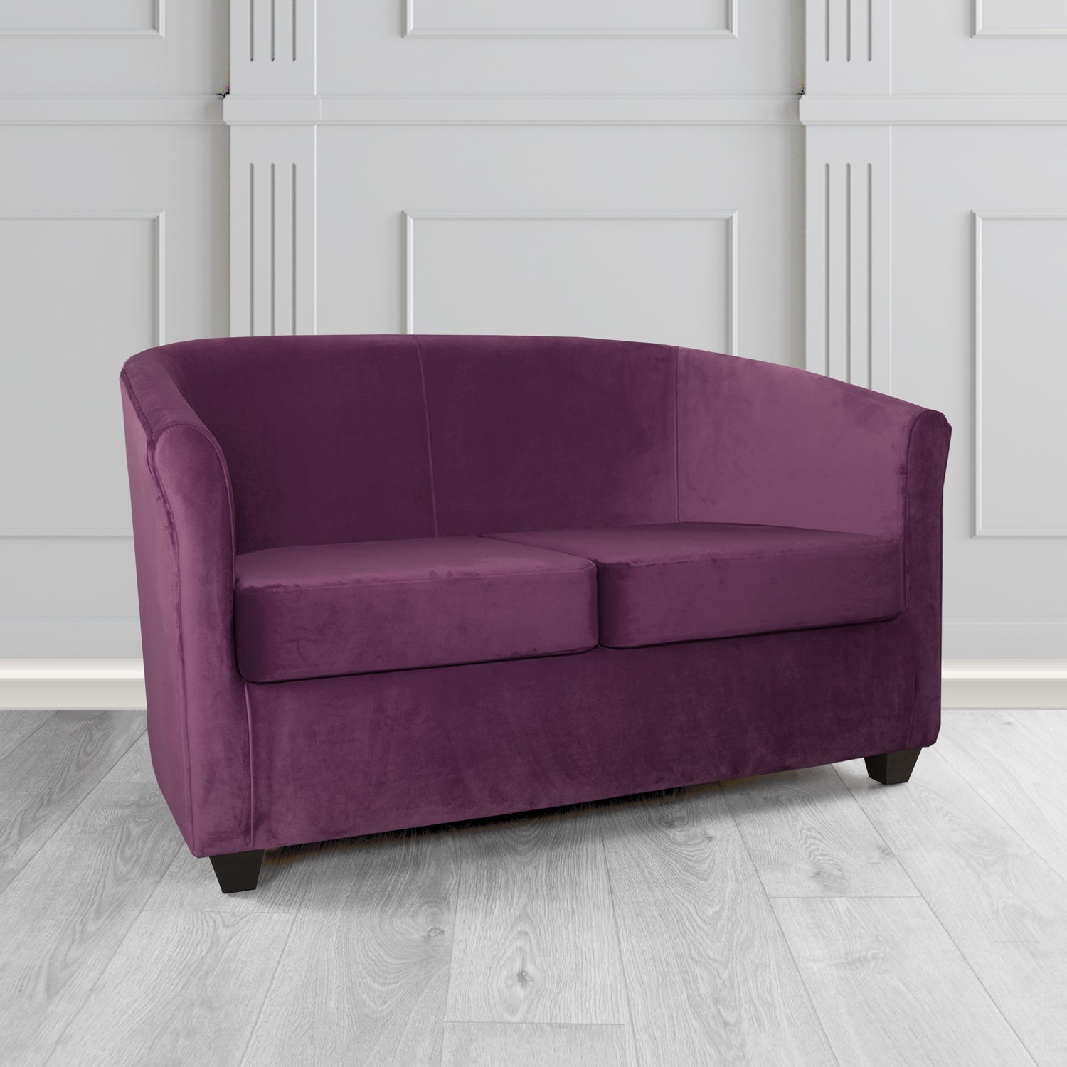 Cannes 2 Seater Tub Sofa in Panaz Fabrics Allure Crib 5 Velvet Fabric