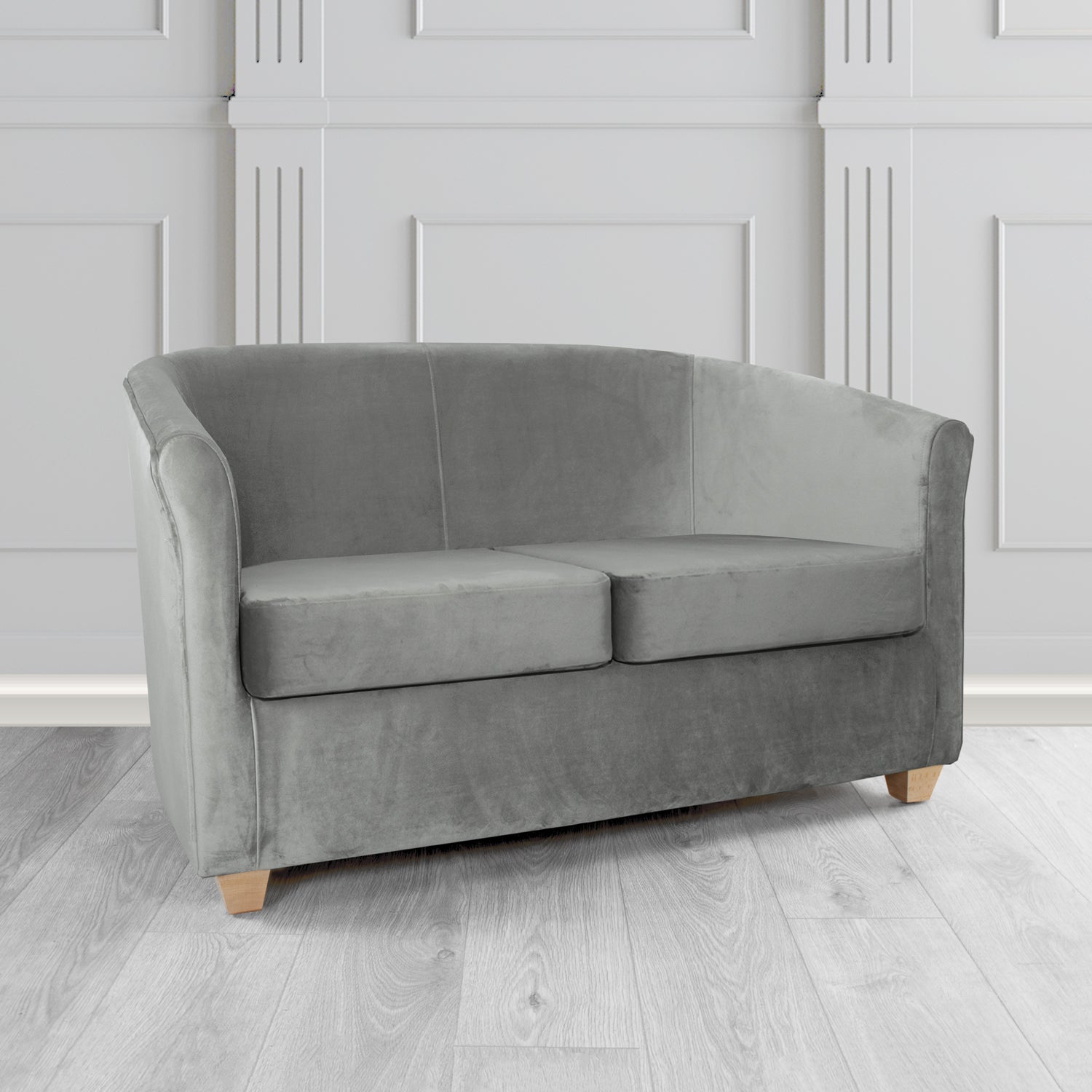 Cannes 2 Seater Tub Sofa in Panaz Fabrics Allure Crib 5 Velvet Fabric