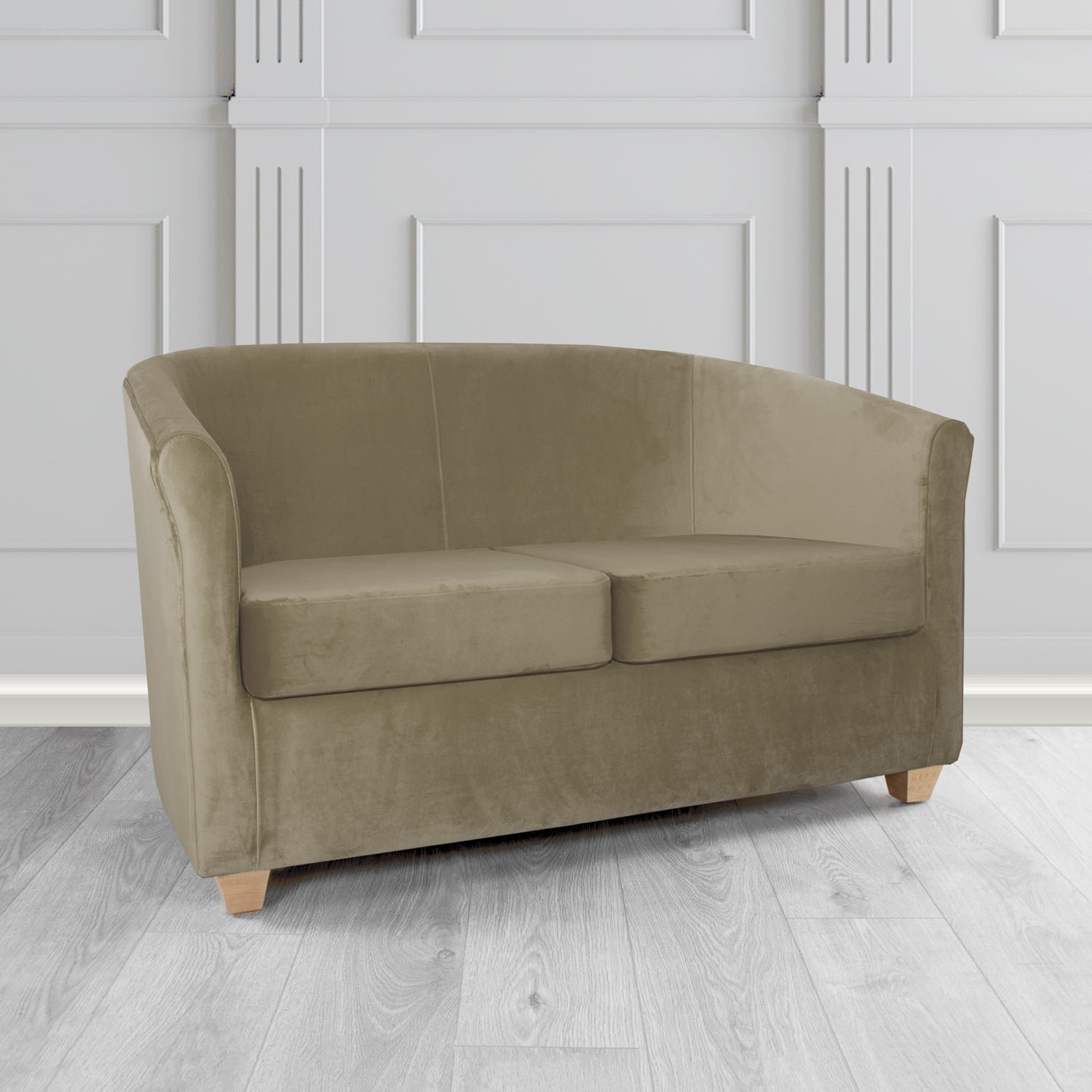 Cannes 2 Seater Tub Sofa in Panaz Fabrics Allure Crib 5 Velvet Fabric