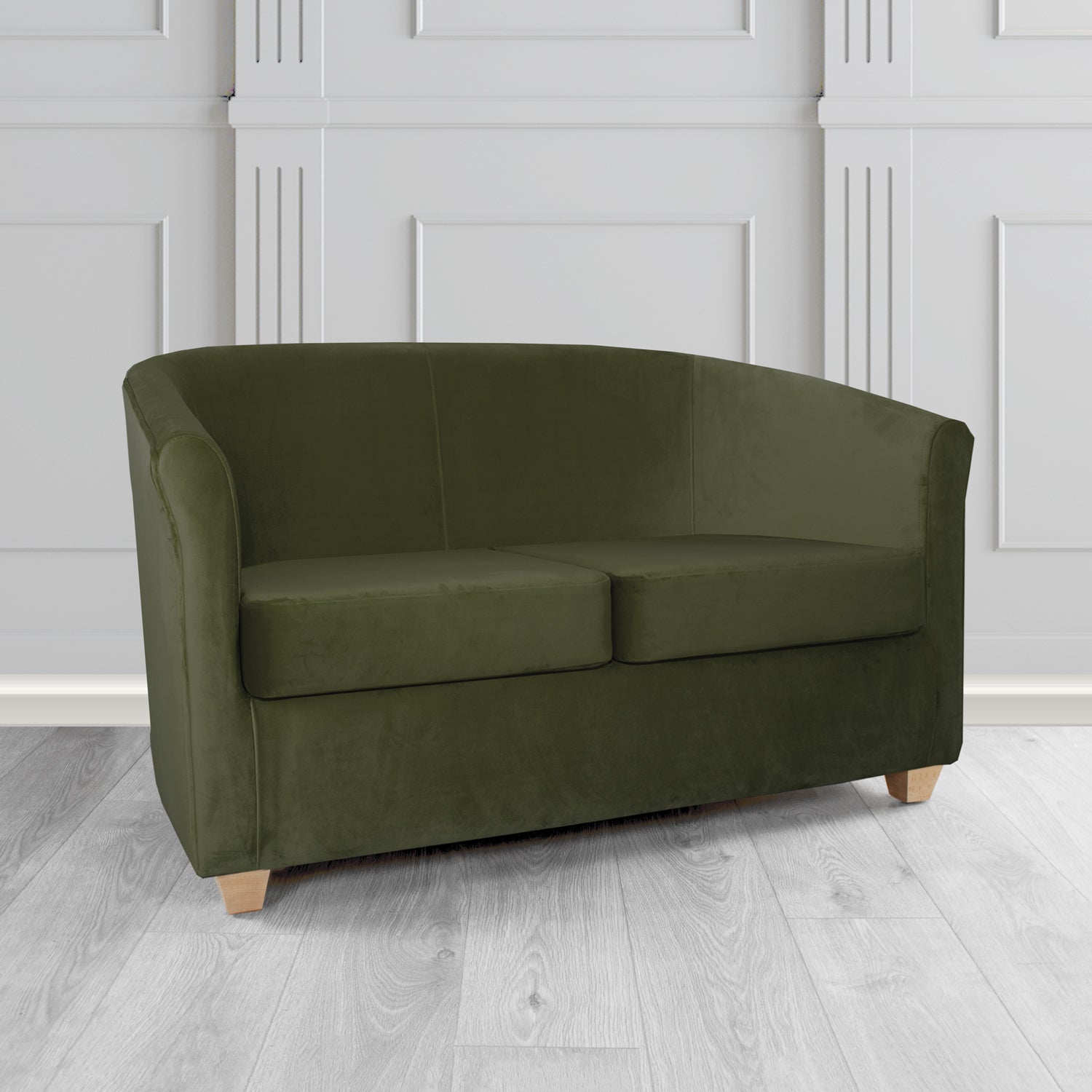 Cannes 2 Seater Tub Sofa in Panaz Fabrics Allure Crib 5 Velvet Fabric