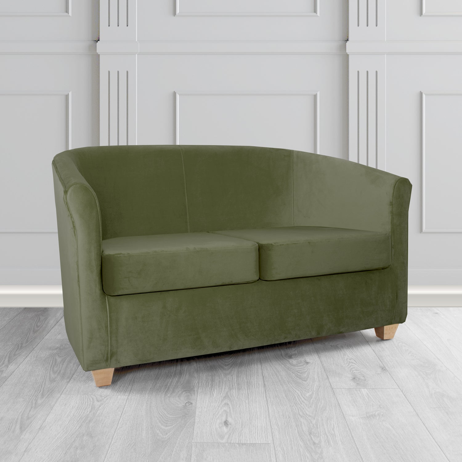 Cannes 2 Seater Tub Sofa in Panaz Fabrics Allure Crib 5 Velvet Fabric