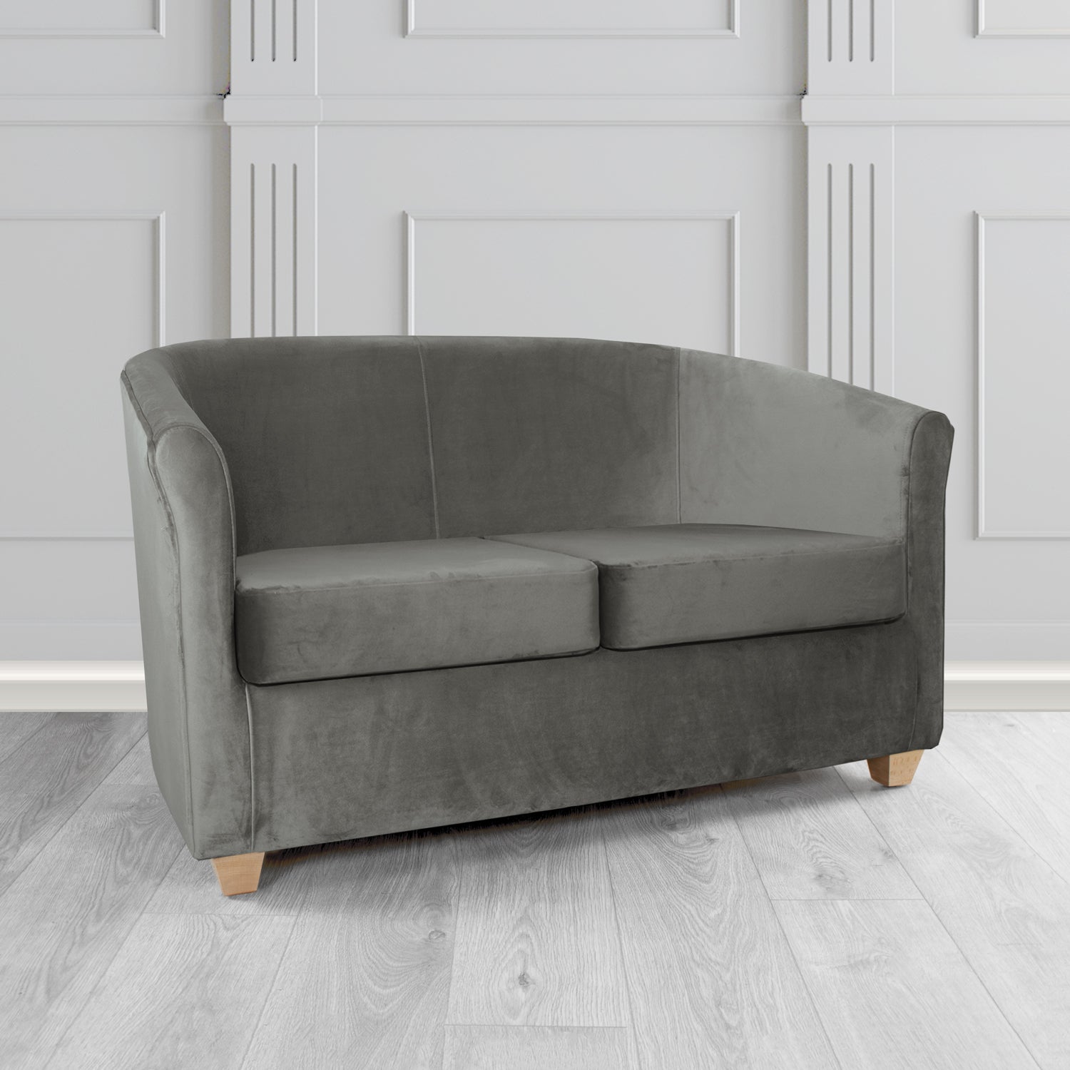 Cannes 2 Seater Tub Sofa in Panaz Fabrics Allure Crib 5 Velvet Fabric