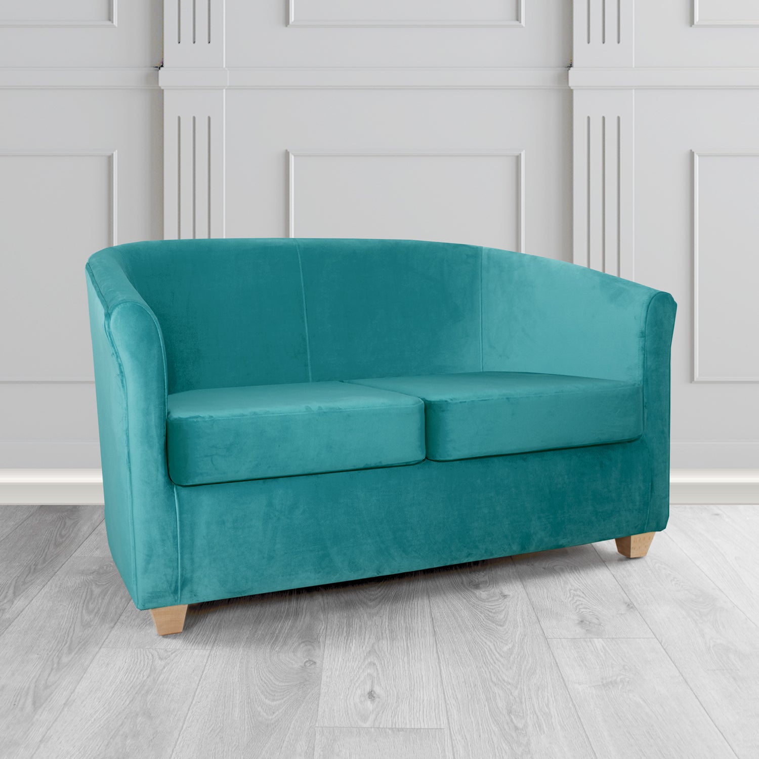 Cannes 2 Seater Tub Sofa in Panaz Fabrics Allure Crib 5 Velvet Fabric