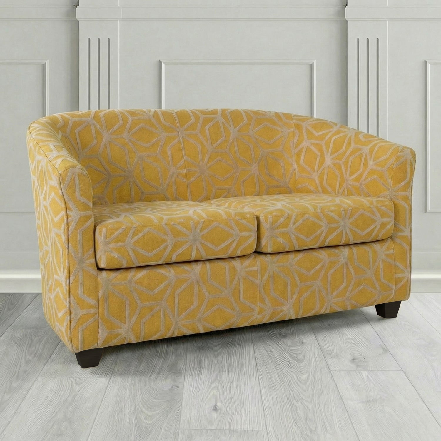 Cannes 2 Seater Tub Sofa in Panaz Fabrics Lexington Corinthia Geometric Crib 5 Velvet Fabric