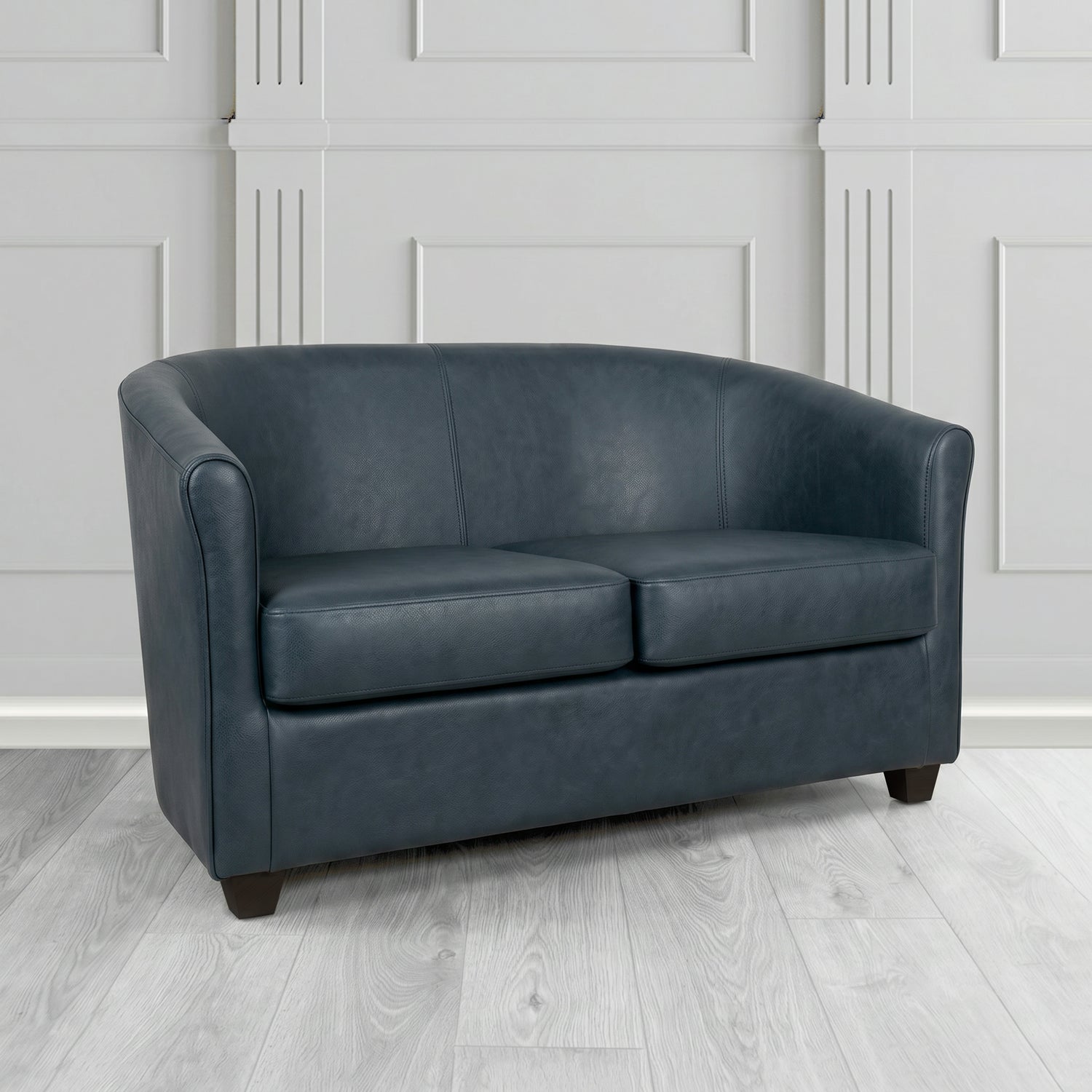 Cannes 2 Seater Tub Sofa in Crest Leather Saloon Semi-Aniline Crib 5 Genuine Leather