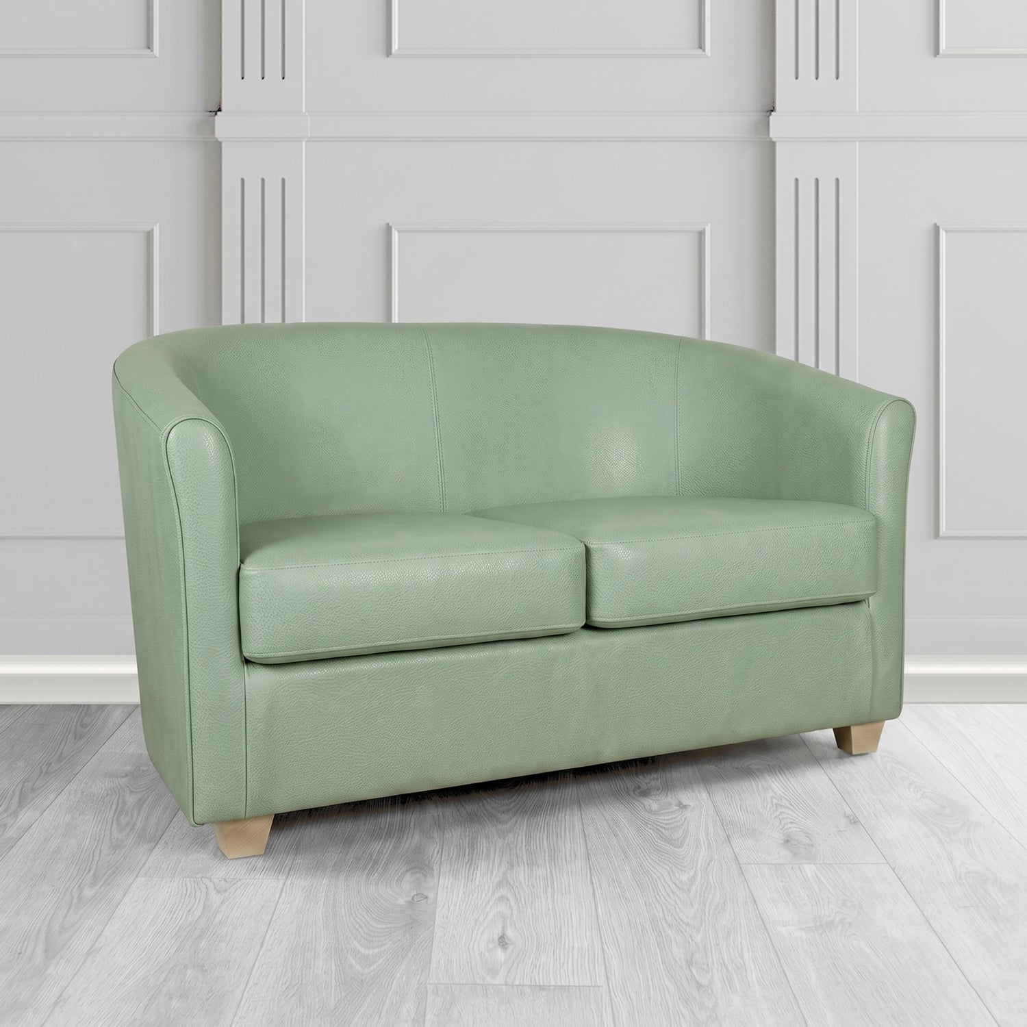 Cannes 2 Seater Tub Sofa in Crest Leather Saloon Semi-Aniline Crib 5 Genuine Leather