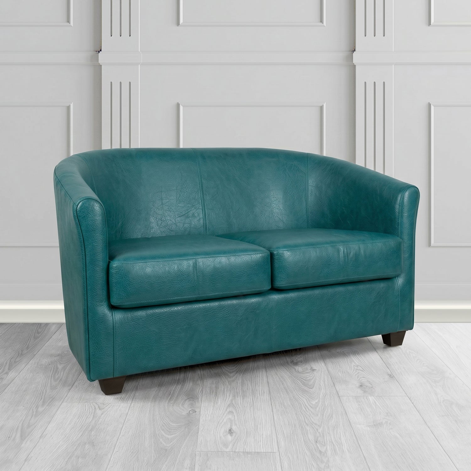 Cannes 2 Seater Tub Sofa in Crest Leather Saloon Semi-Aniline Crib 5 Genuine Leather