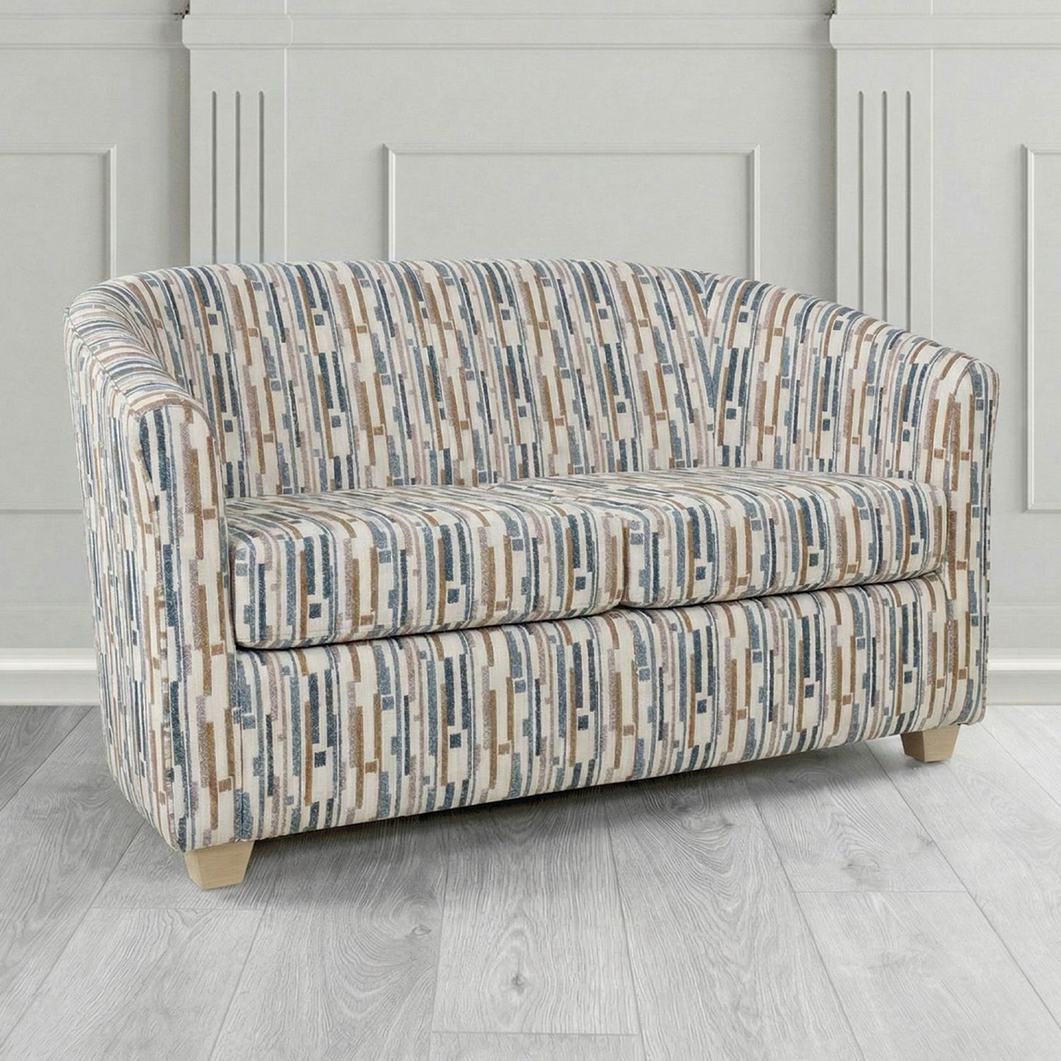 Cannes 2 Seater Tub Sofa in Fryett's Santos Stripe Fabric
