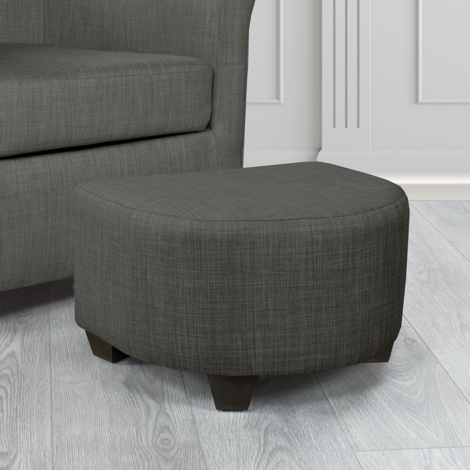 Cannes Footstool in Tubz Charles Plain Linen Fabric