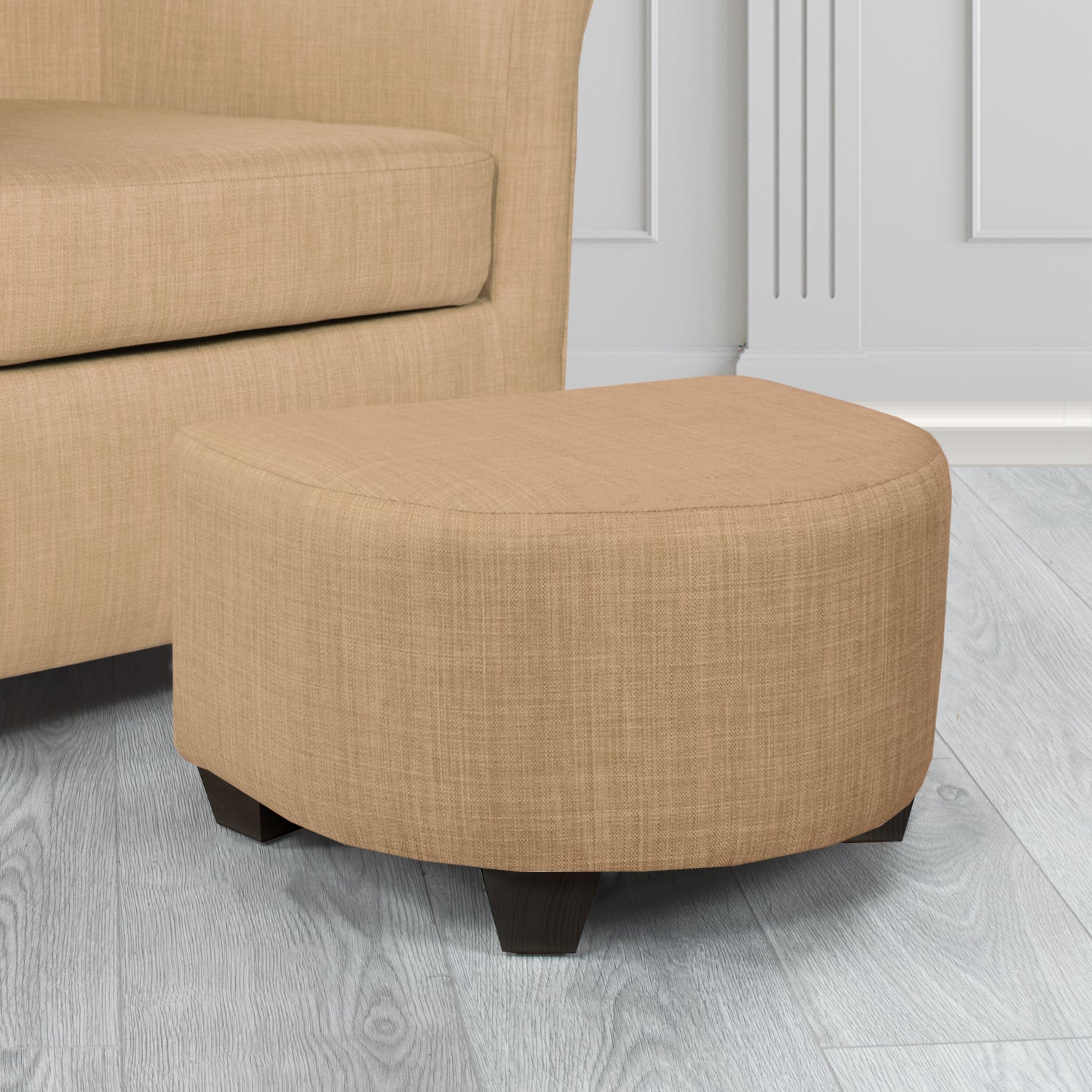 Cannes Footstool in Tubz Charles Plain Linen Fabric