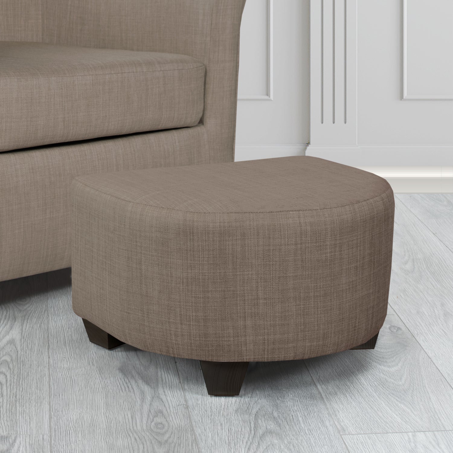 Cannes Footstool in Tubz Charles Plain Linen Fabric