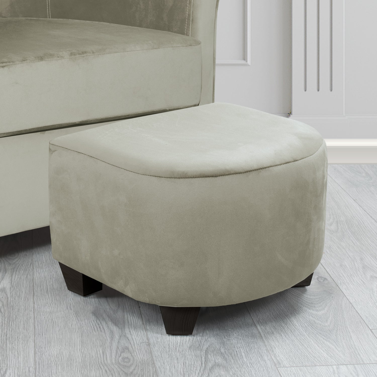 Cannes Footstool in Sapore Crib 5 Velvet Fabric