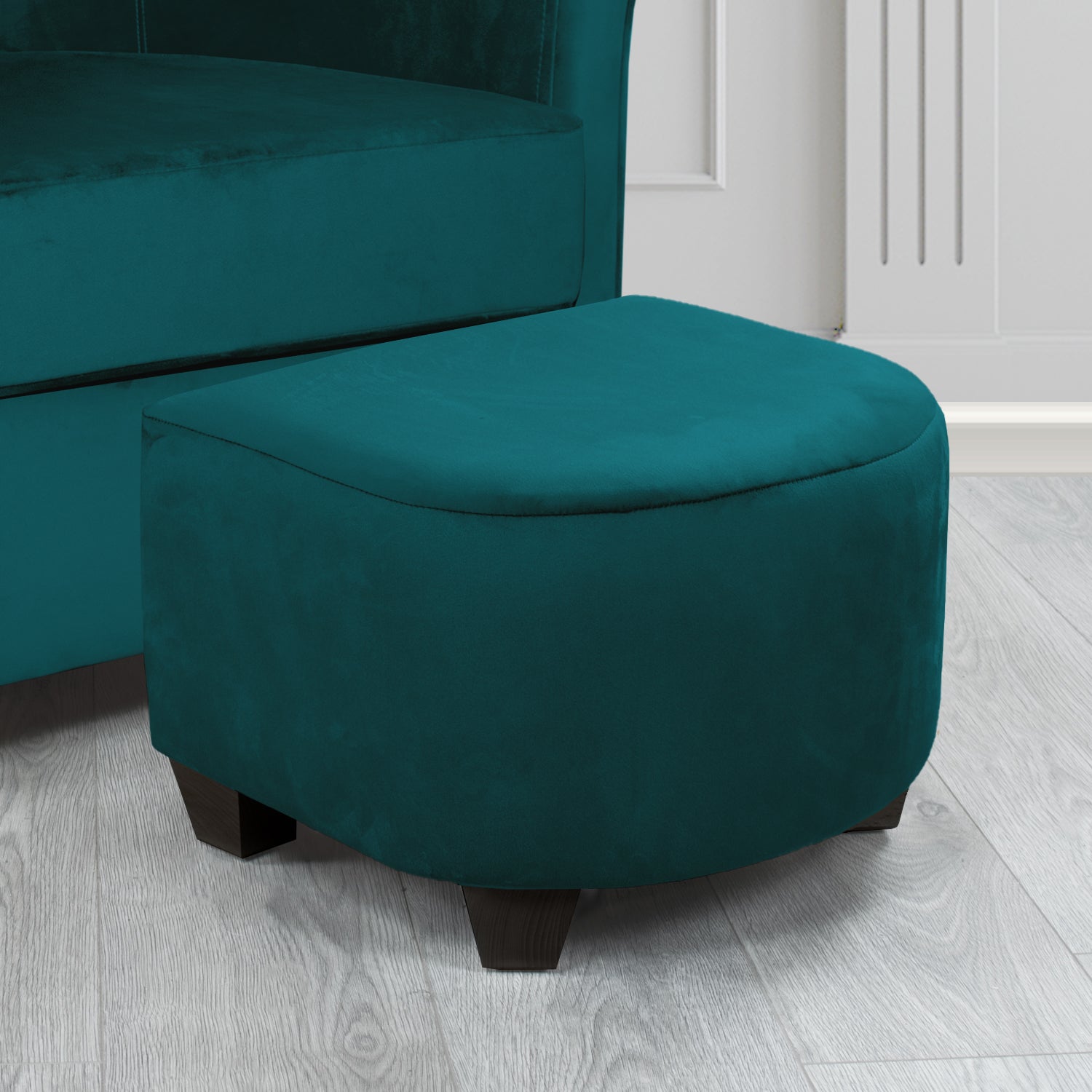 Cannes Footstool in Sapore Crib 5 Velvet Fabric
