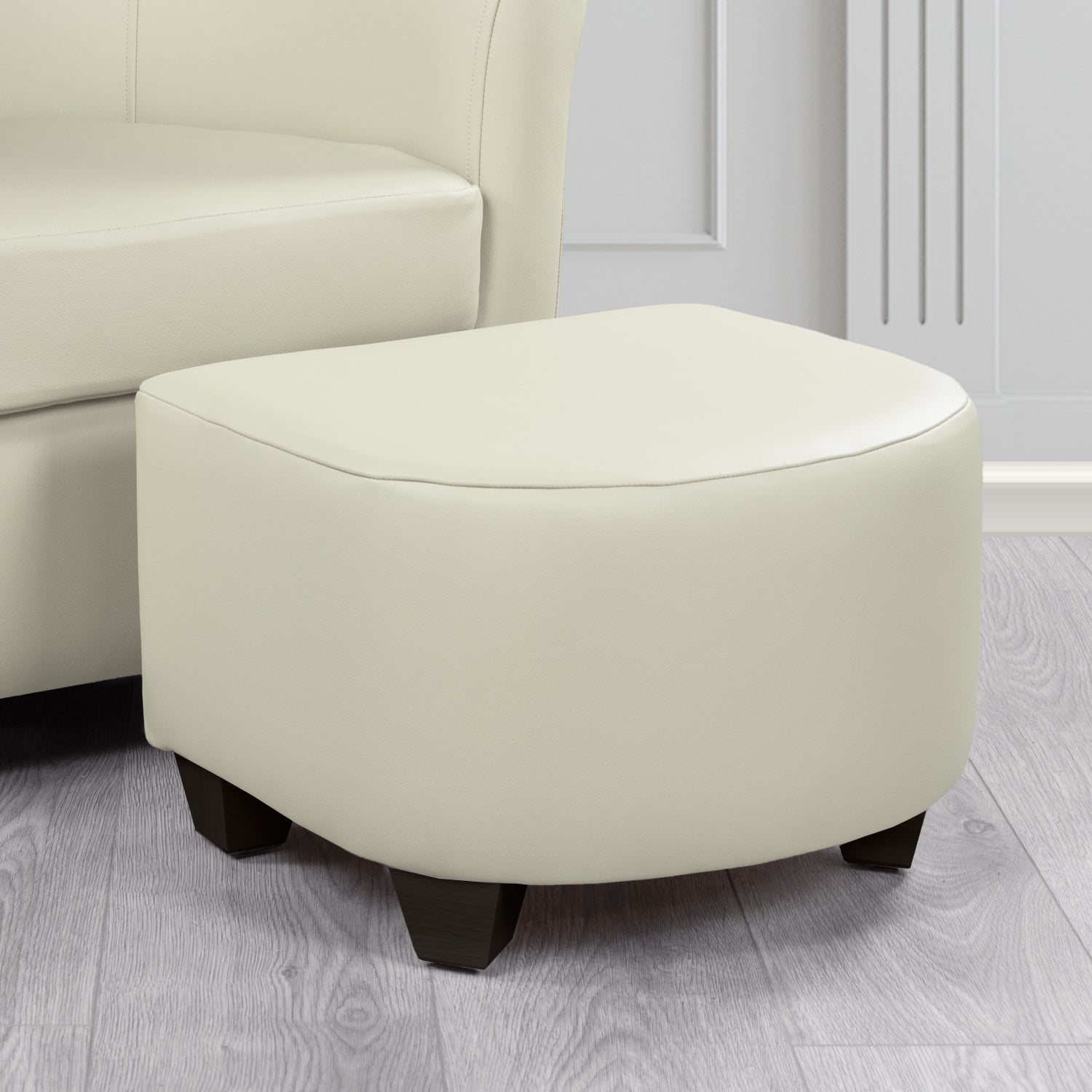Cannes Footstool in Crest Leather Shelly Crib 5 Genuine Leather