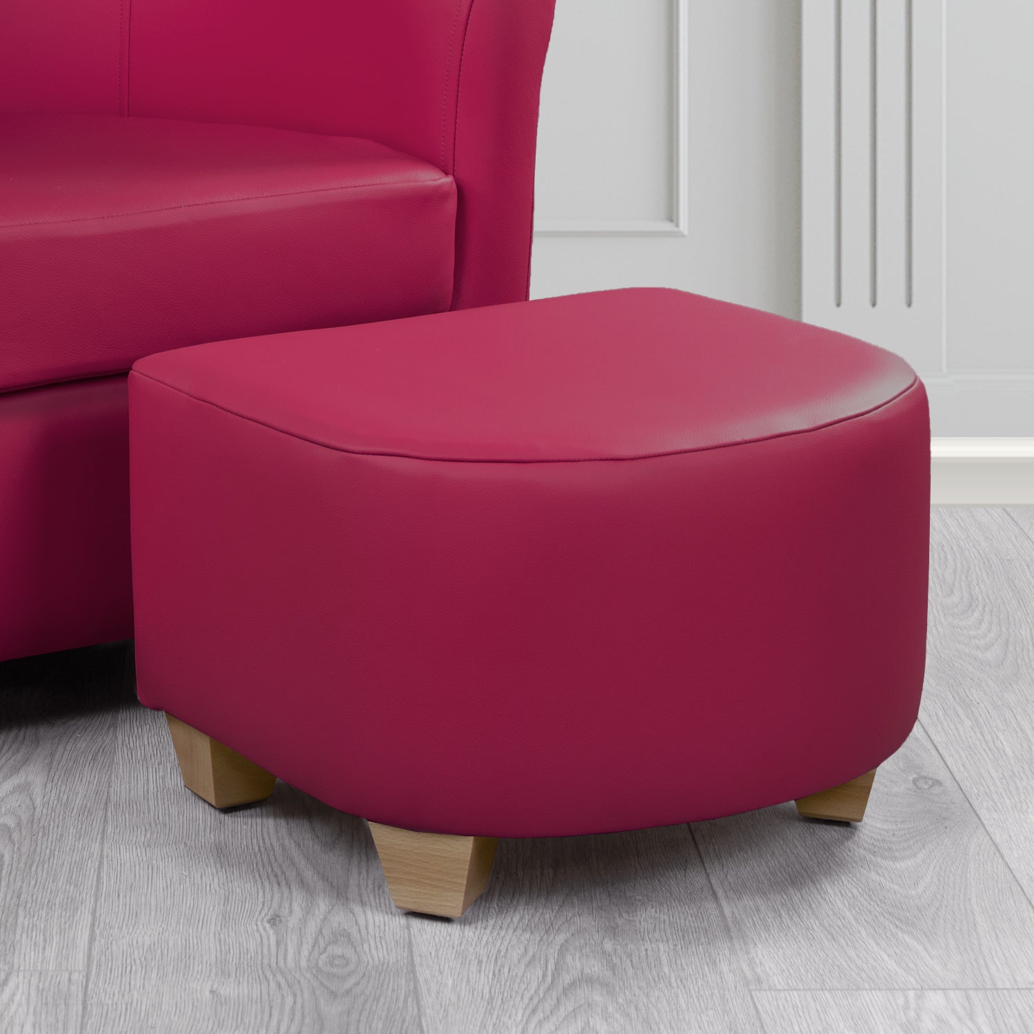 Cannes Footstool in Crest Leather Shelly Crib 5 Genuine Leather