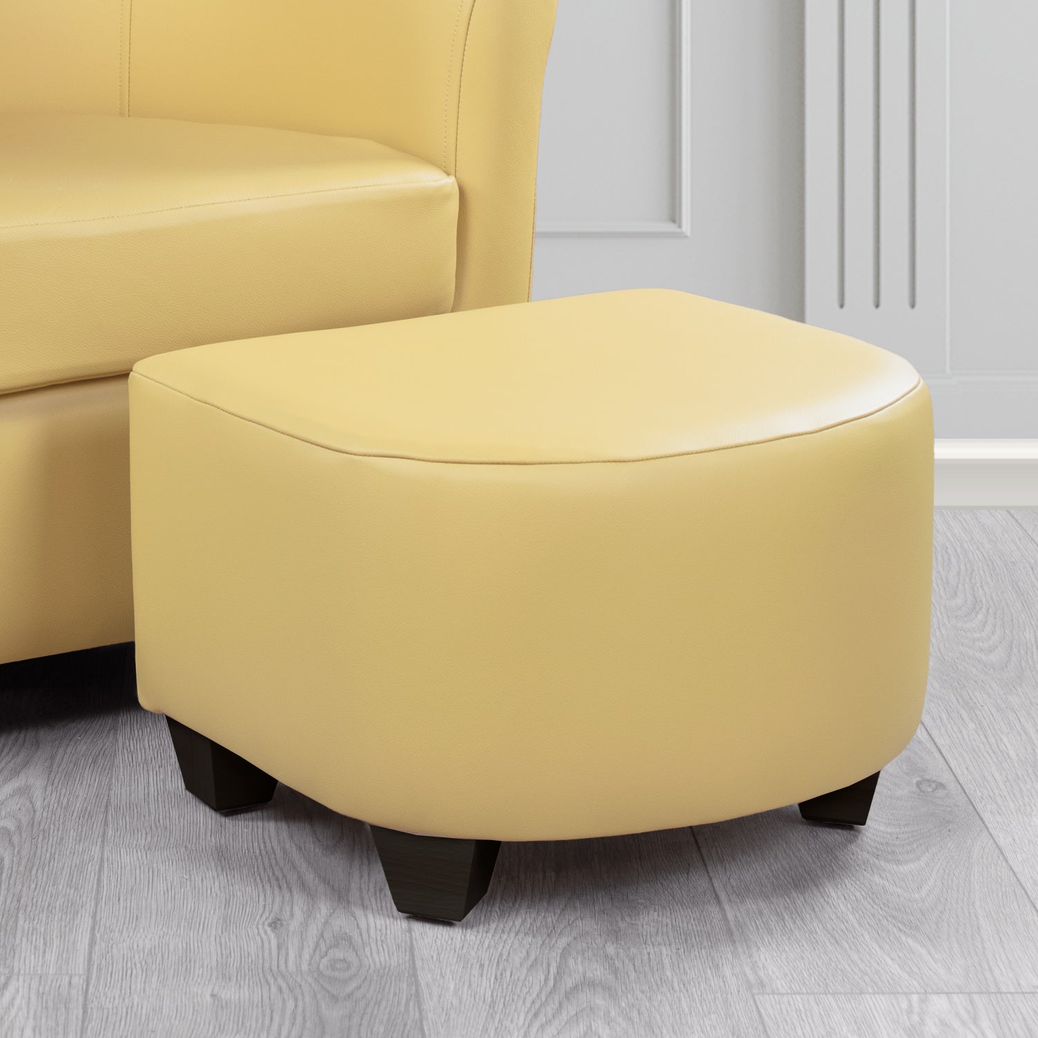 Cannes Footstool in Crest Leather Shelly Crib 5 Genuine Leather