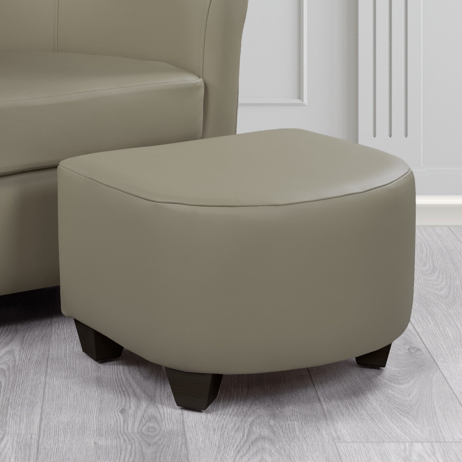 Cannes Footstool in Crest Leather Shelly Crib 5 Genuine Leather