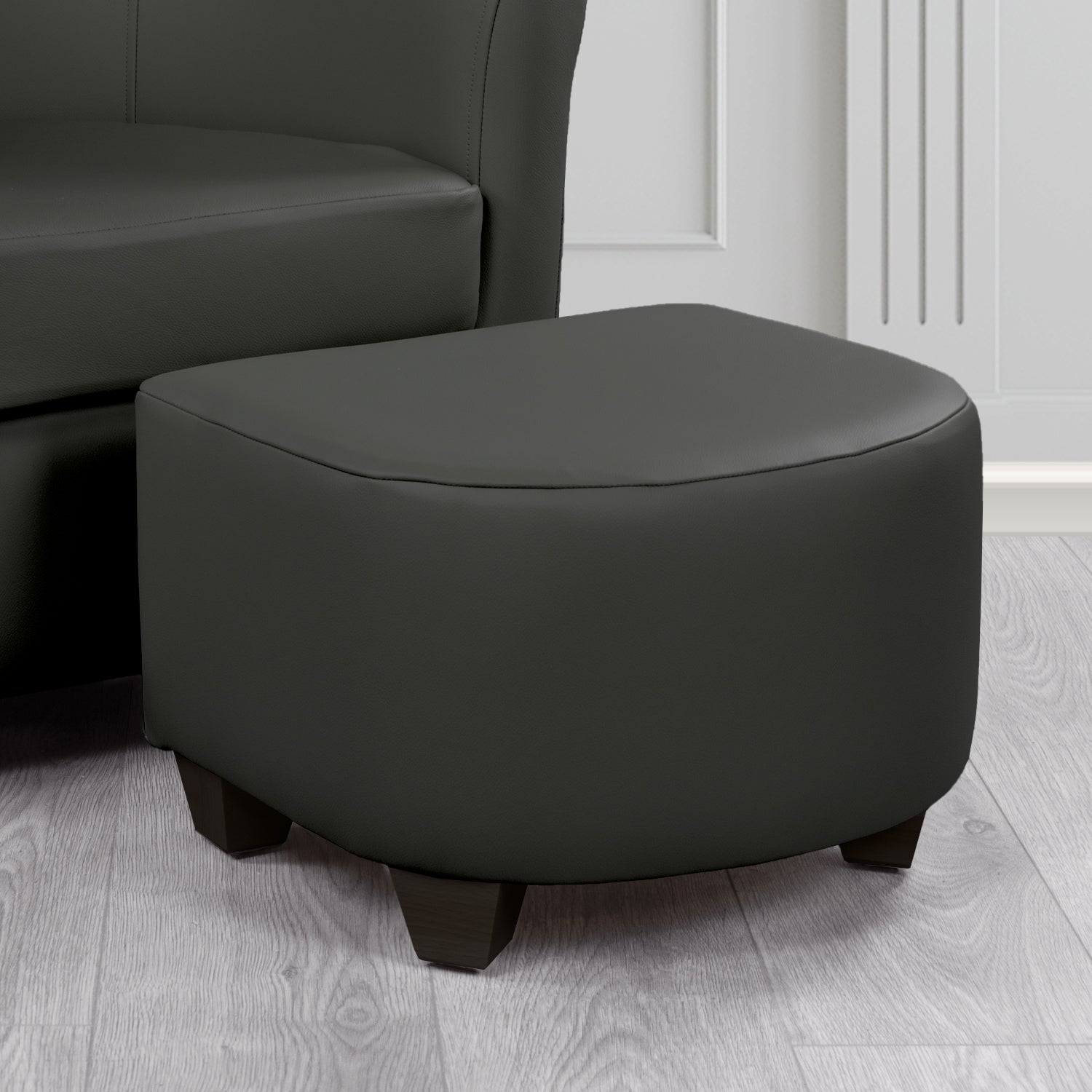 Cannes Footstool in Crest Leather Shelly Crib 5 Genuine Leather