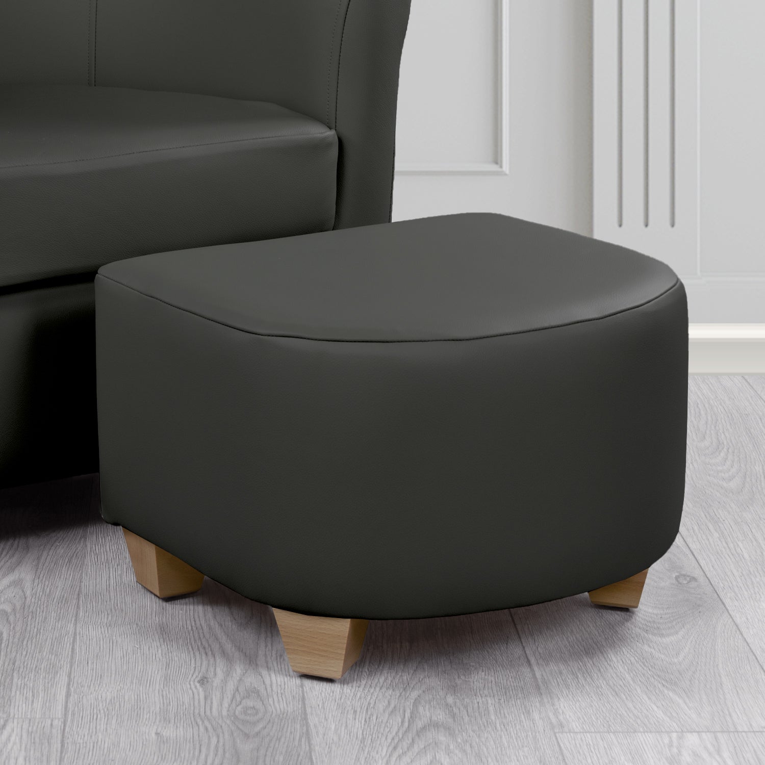 Cannes Footstool in Crest Leather Shelly Crib 5 Genuine Leather