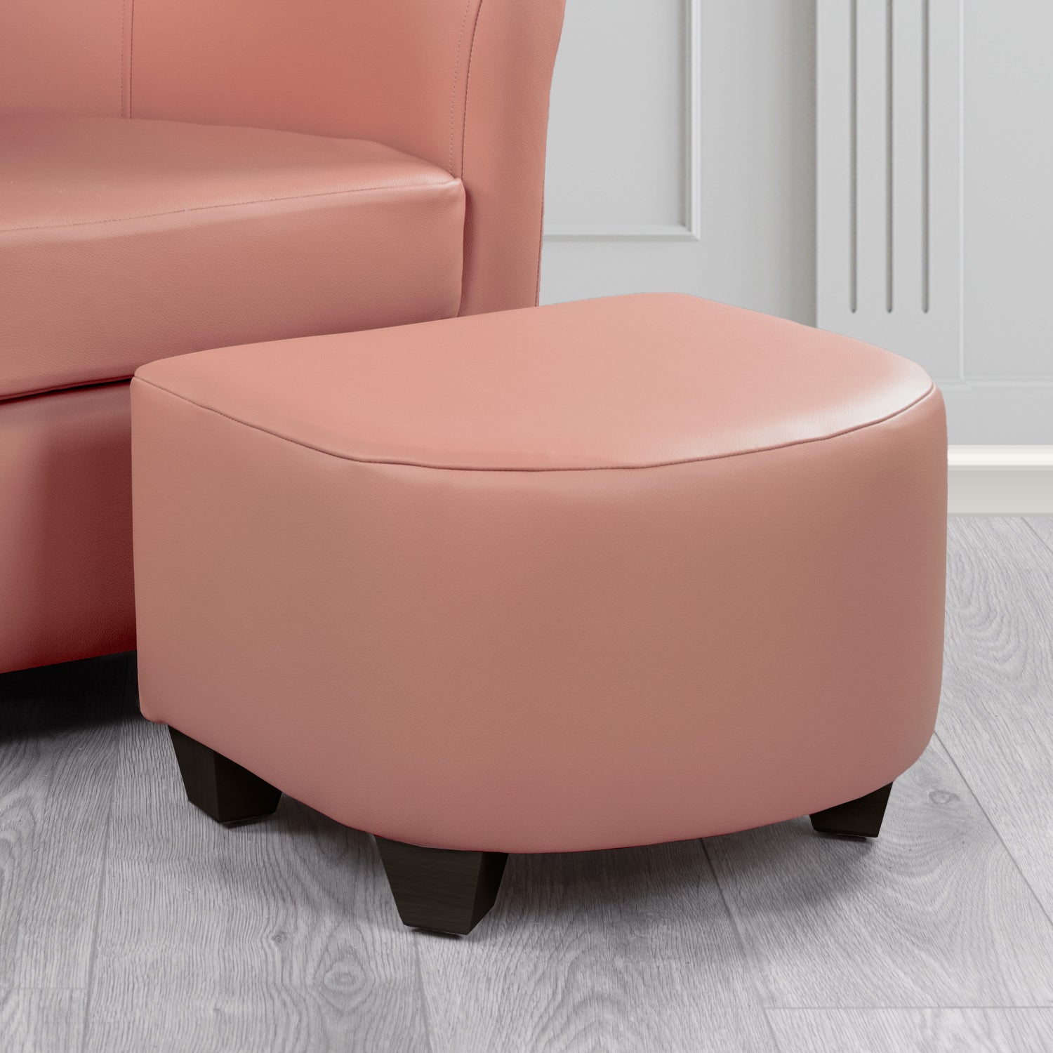 Cannes Footstool in Crest Leather Shelly Crib 5 Genuine Leather