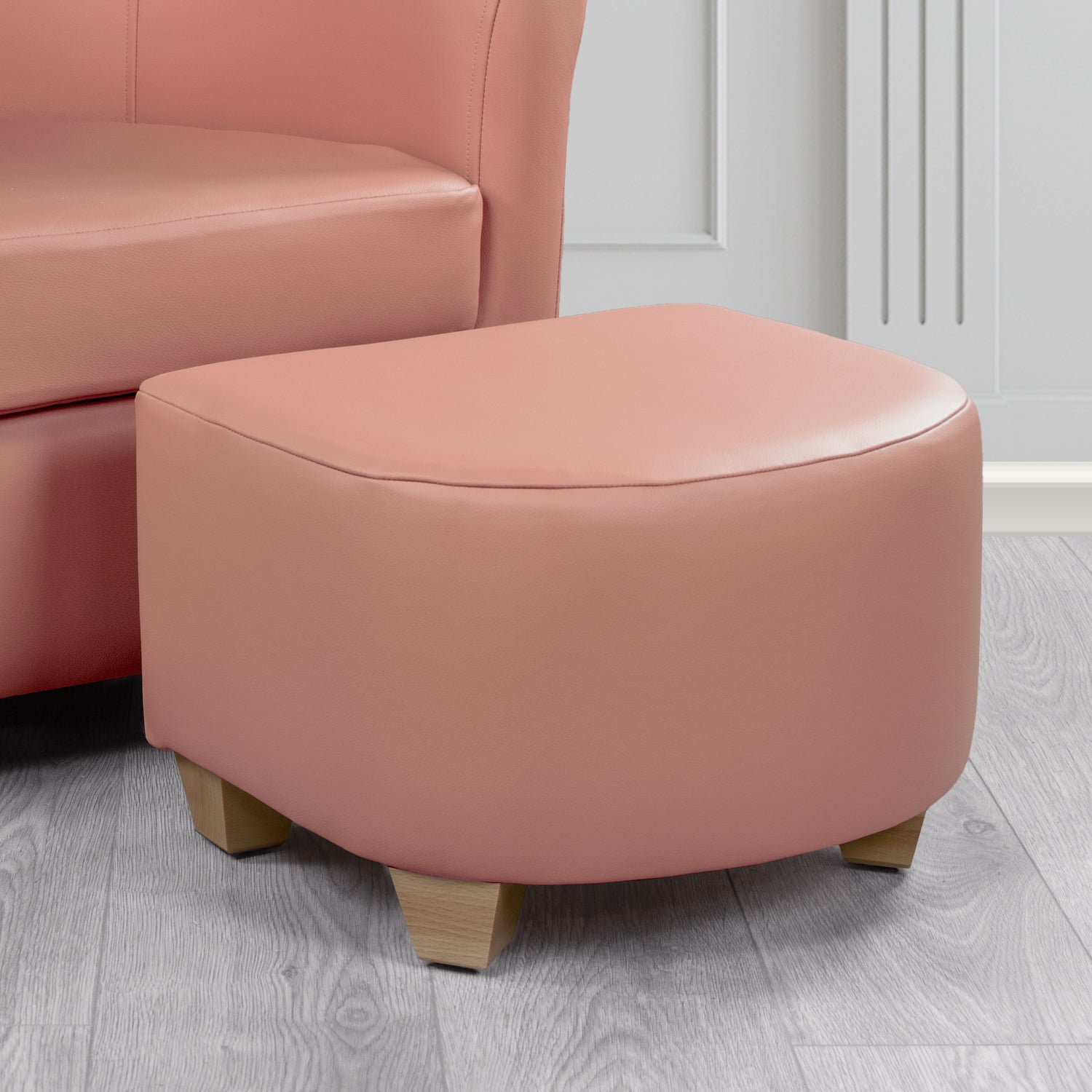 Cannes Footstool in Crest Leather Shelly Crib 5 Genuine Leather