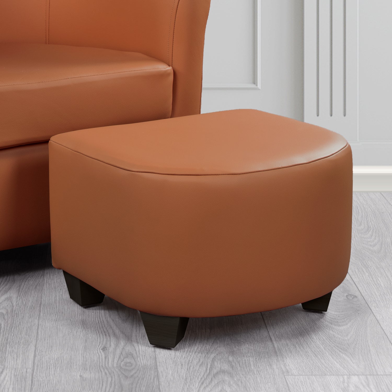 Cannes Footstool in Crest Leather Shelly Crib 5 Genuine Leather