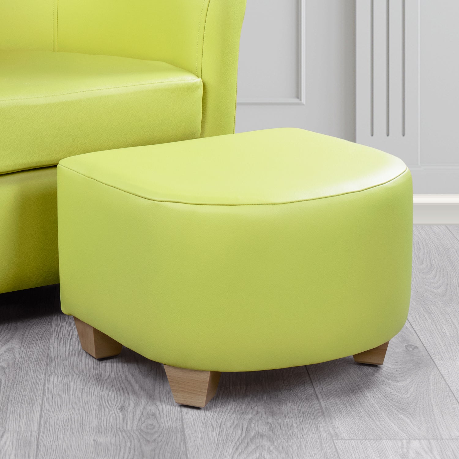 Cannes Footstool in Crest Leather Shelly Crib 5 Genuine Leather