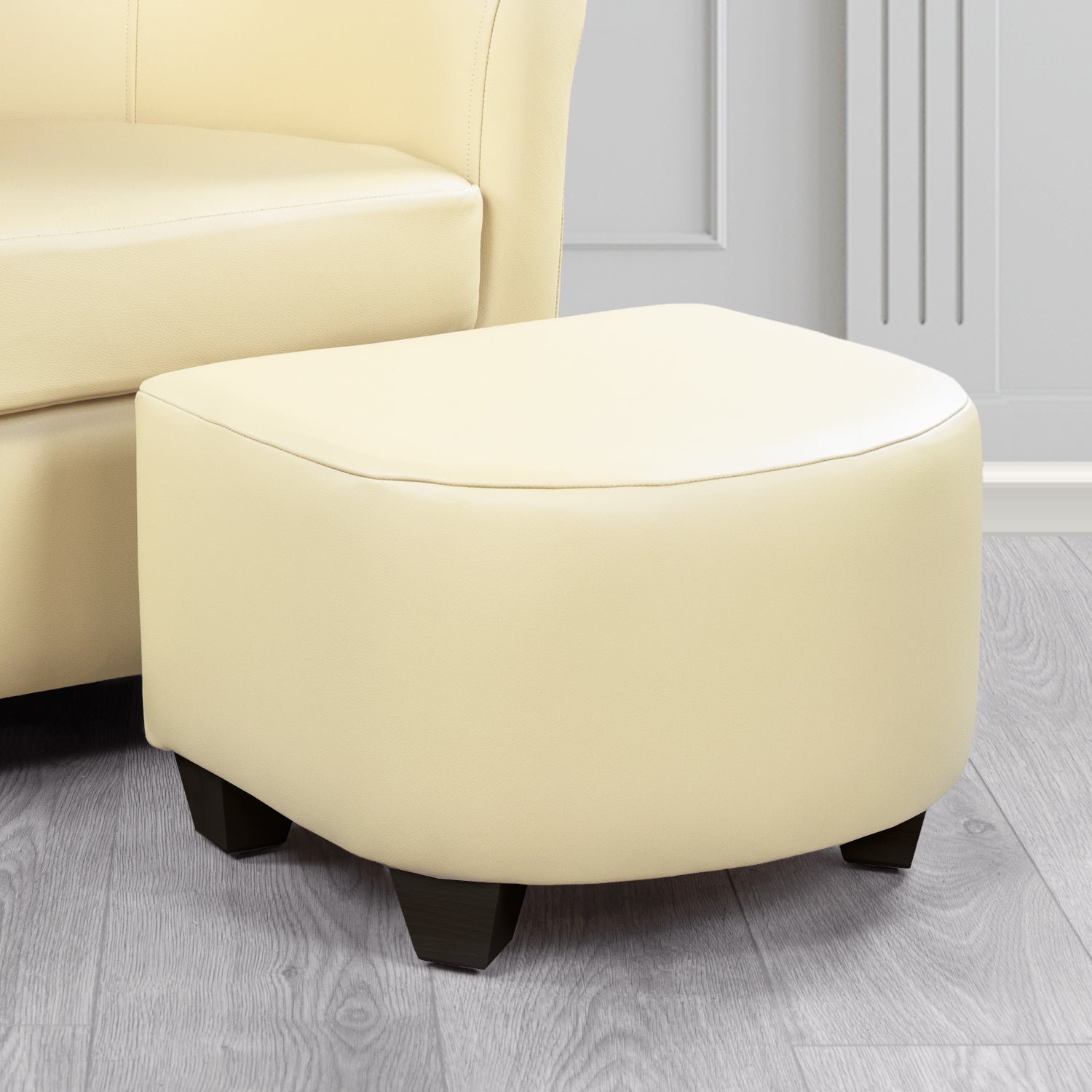 Cannes Footstool in Crest Leather Shelly Crib 5 Genuine Leather