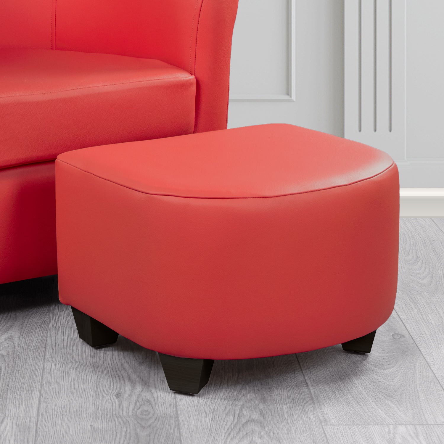 Cannes Footstool in Crest Leather Shelly Crib 5 Genuine Leather
