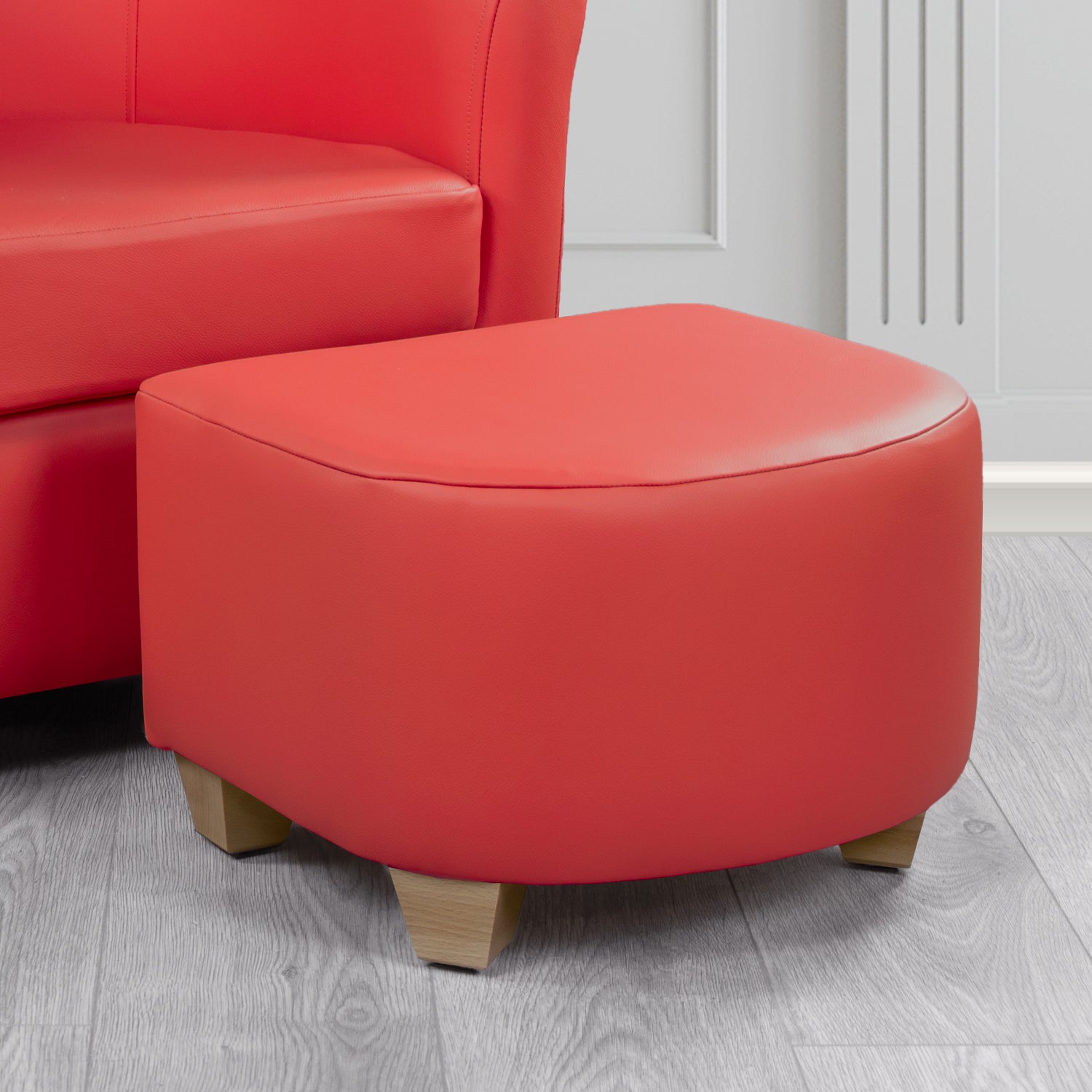 Cannes Footstool in Crest Leather Shelly Crib 5 Genuine Leather