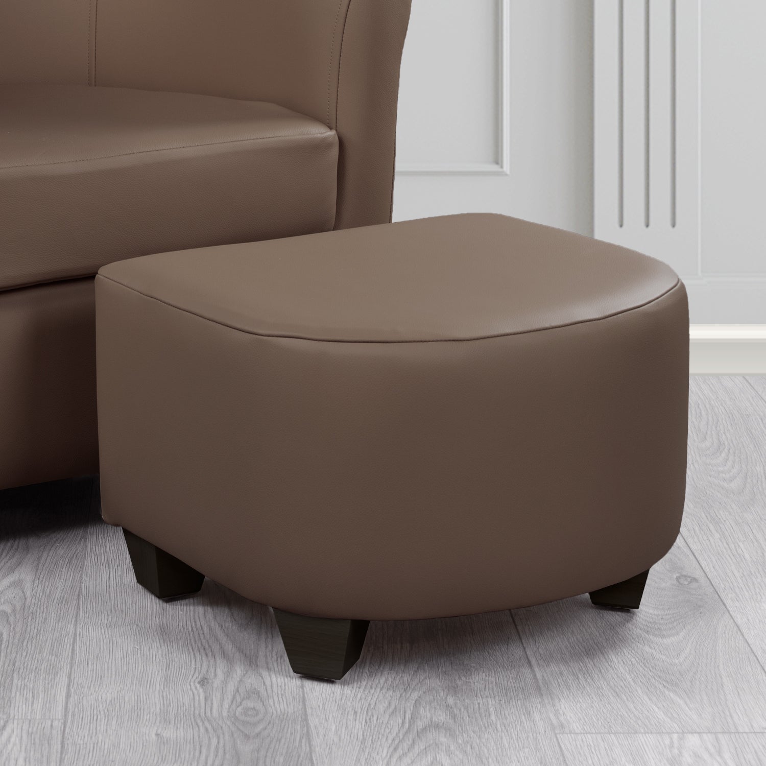 Cannes Footstool in Crest Leather Shelly Crib 5 Genuine Leather