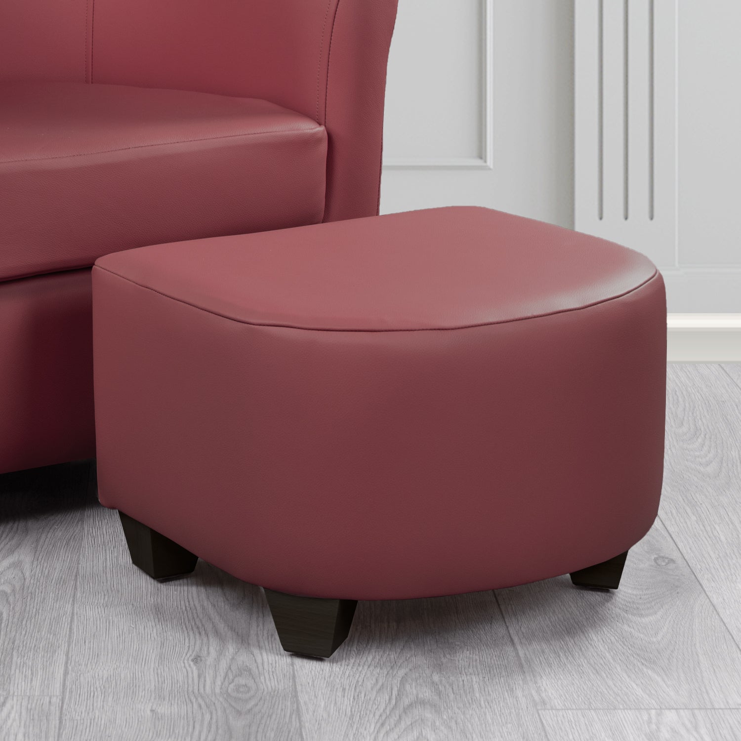 Cannes Footstool in Crest Leather Shelly Crib 5 Genuine Leather