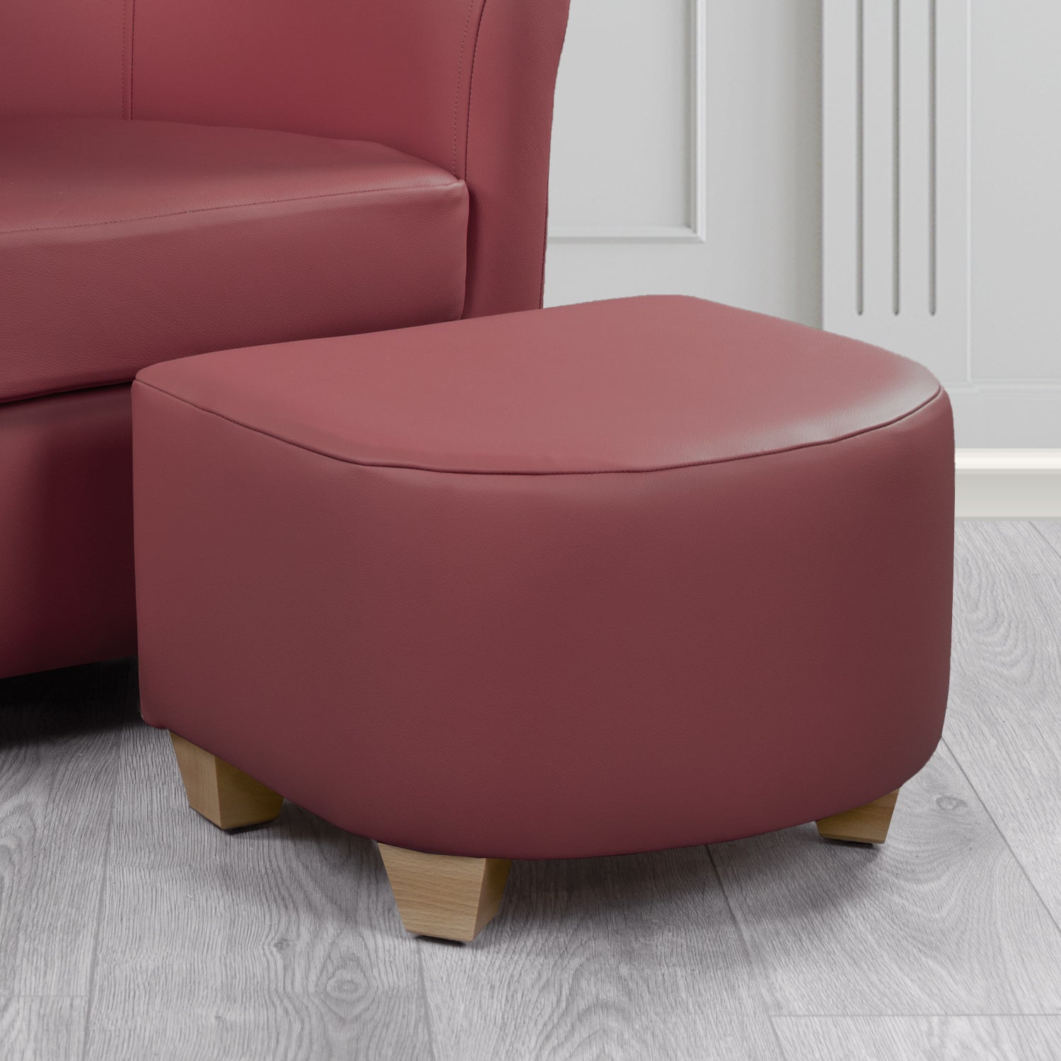 Cannes Footstool in Crest Leather Shelly Crib 5 Genuine Leather